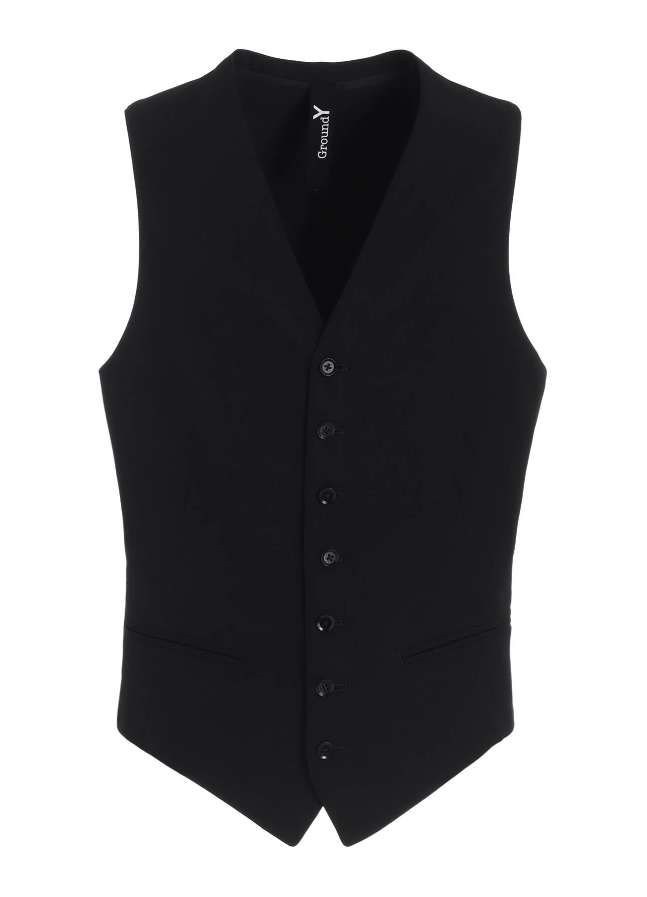 WOOL GABARDINE DOUBLE-BRIMMED POCKET VEST