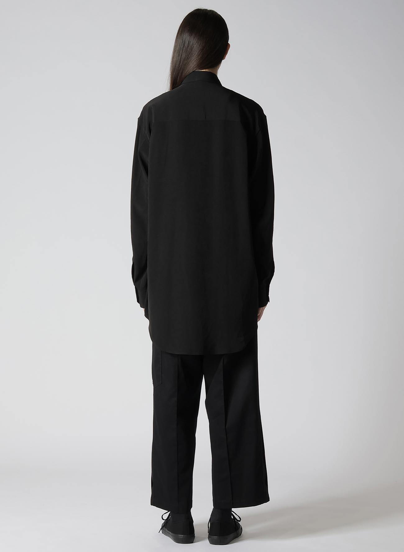 TRIACETATE/POLYESTER CREPE de CHINE LEFT DOUBLE LAYERED SHIRT