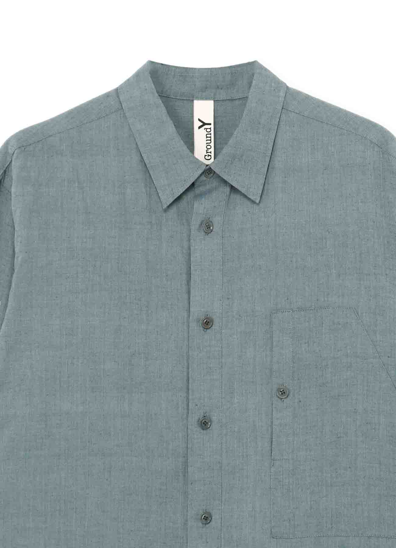 CHAMBRAY LAWN DESIGN POCKET SHIRT