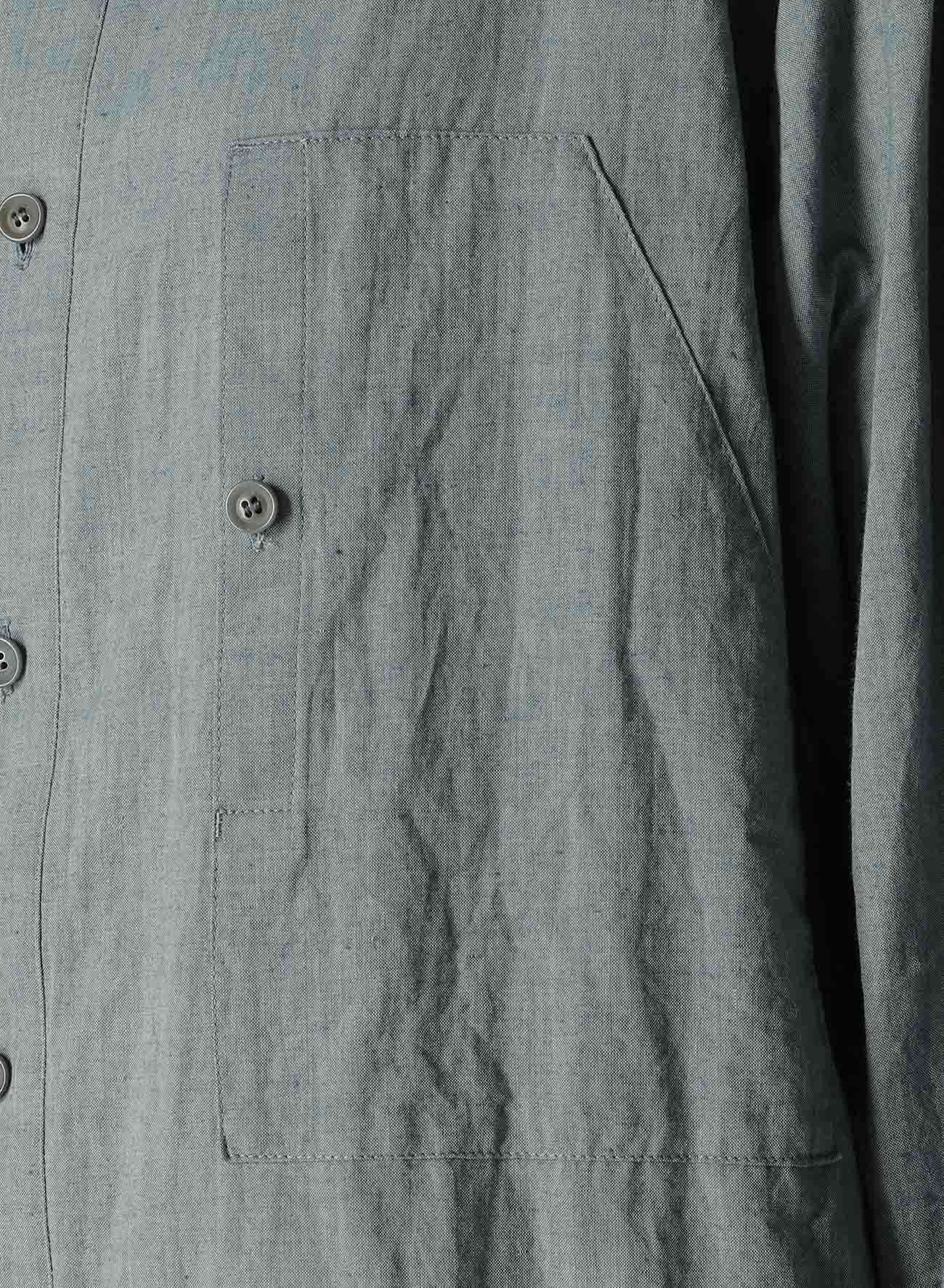 CHAMBRAY LAWN DESIGN POCKET SHIRT