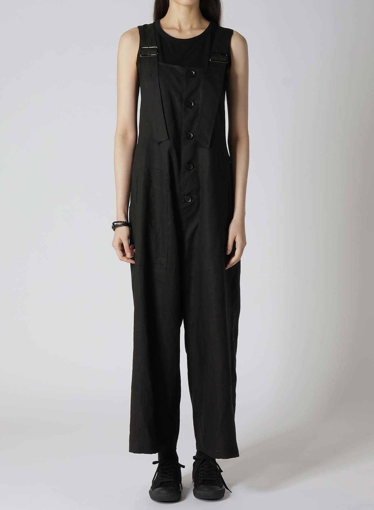 LINEN LAWN  FRONT BUTTON OVERALLS