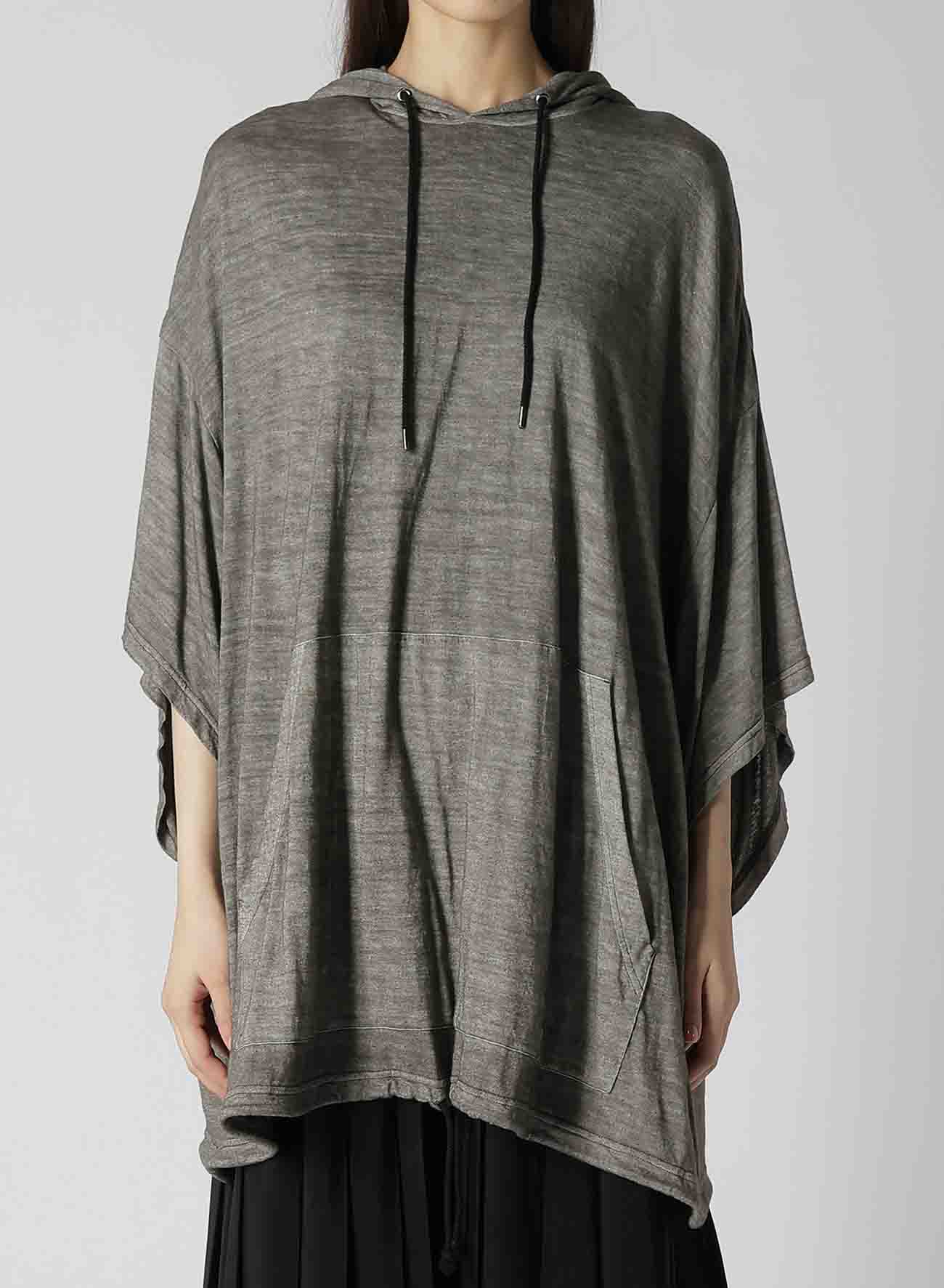 SUMI INK-DYED LINEN JERSEY THREE-QUARTER SLEEVE PULLOVER