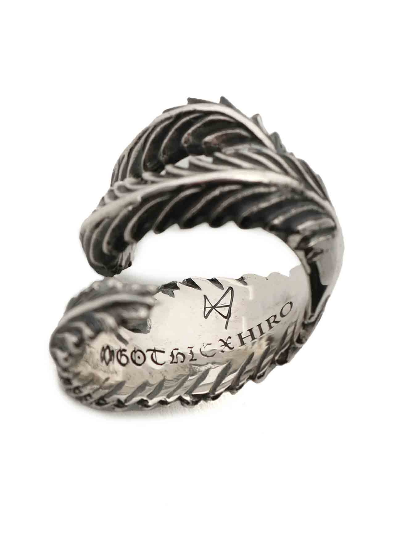 SILVER 950 FEATHER RING