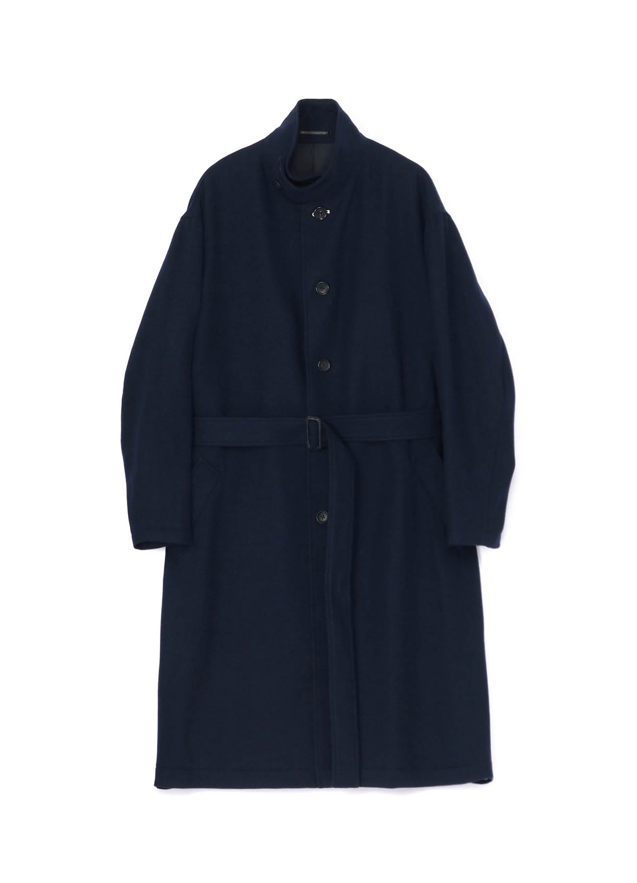TWILL FLANNEL J-STAND UP COLLAR COAT