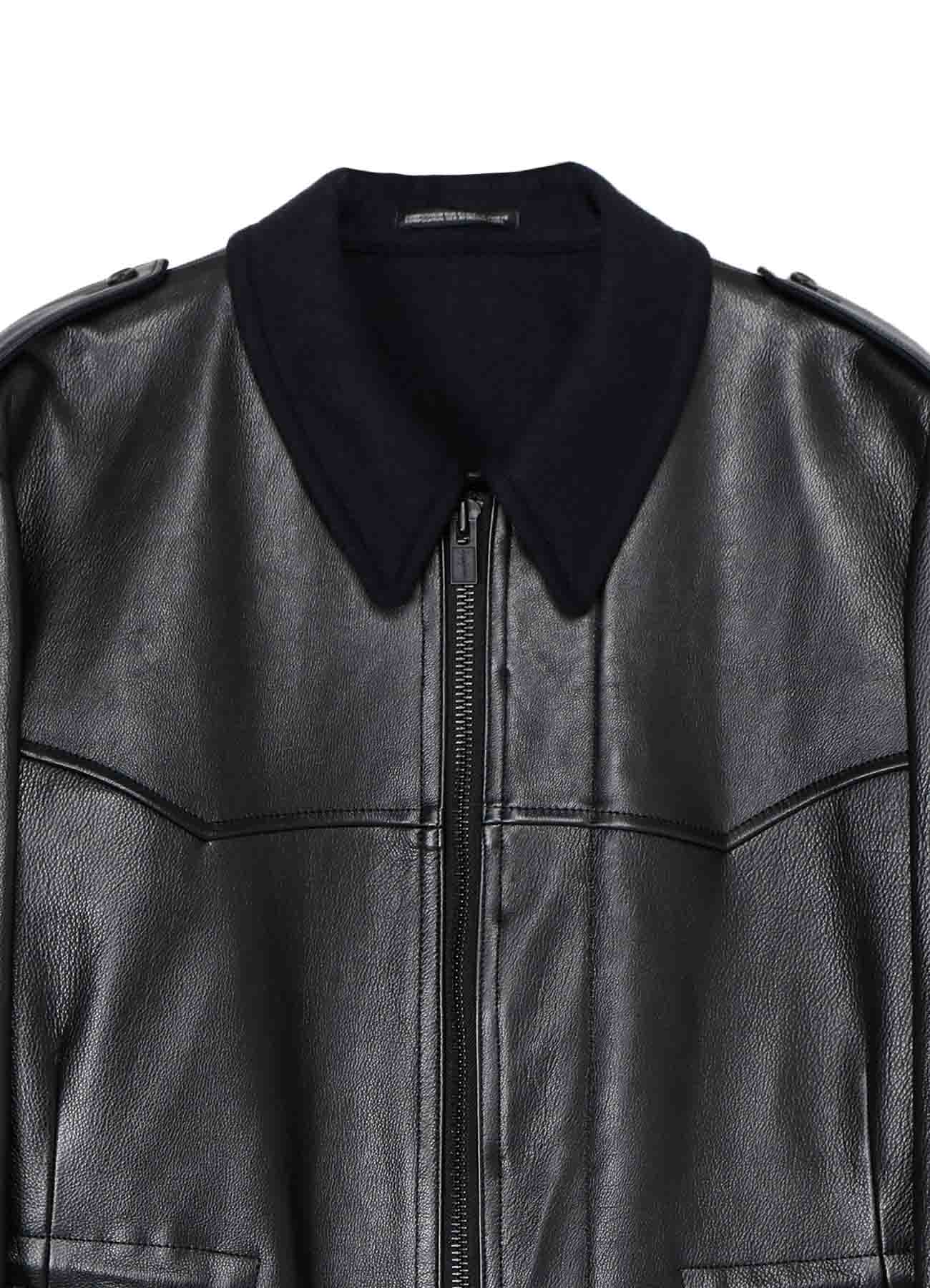 BUFFALO LEATHER FASTENER BLOUSON