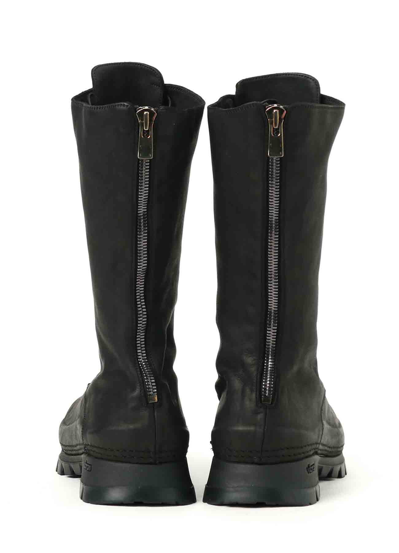 SOFT CALF LEATHER ZIP-UP/LACE-UP BOOTS
