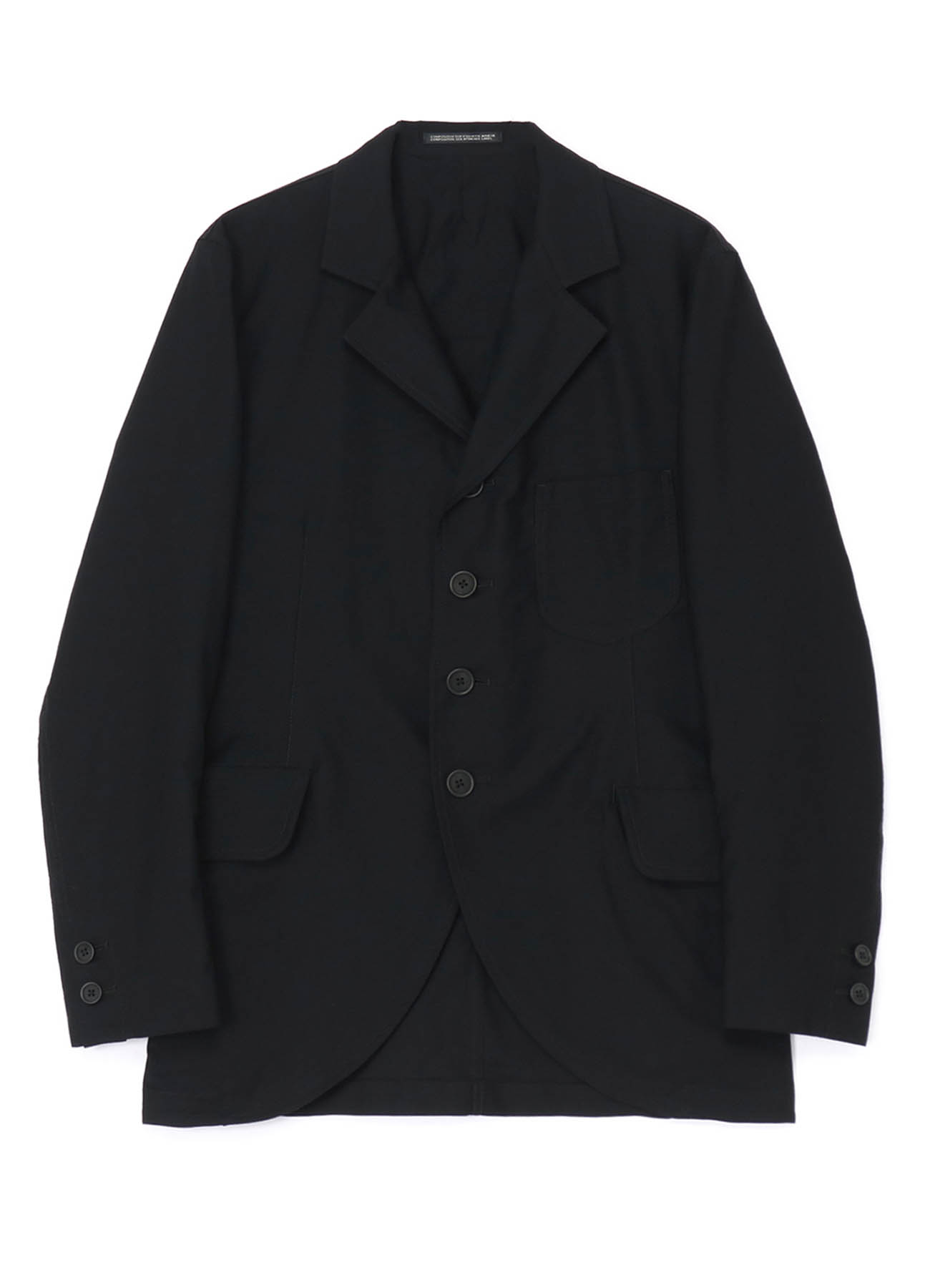 COTTON TWILL 4-BUTTON JACKET(S Black): Yohji Yamamoto POUR HOMME