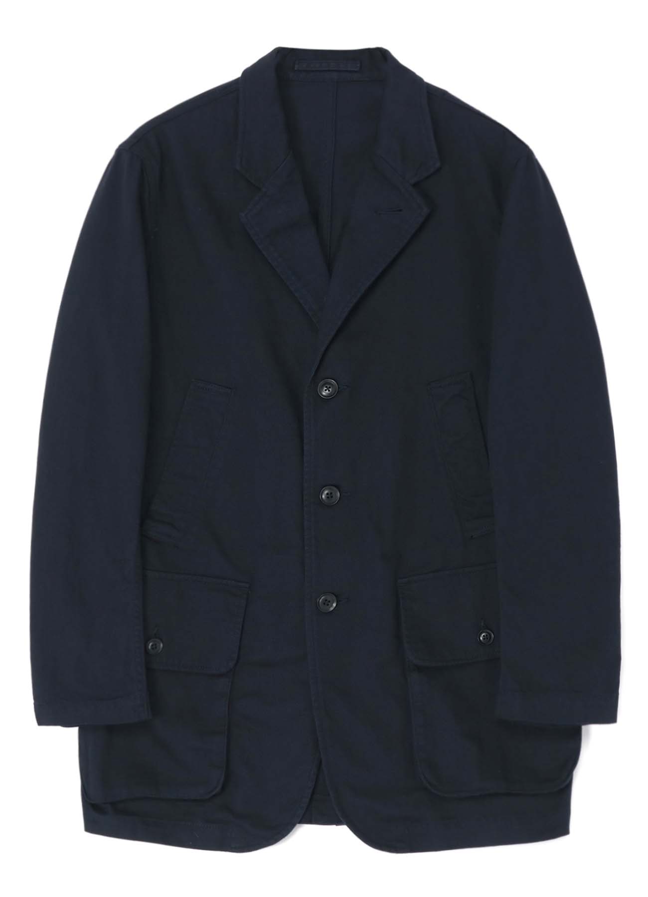 COTTON DRILL SINGLE BREASTED JACKET WITH BOX POCKETS