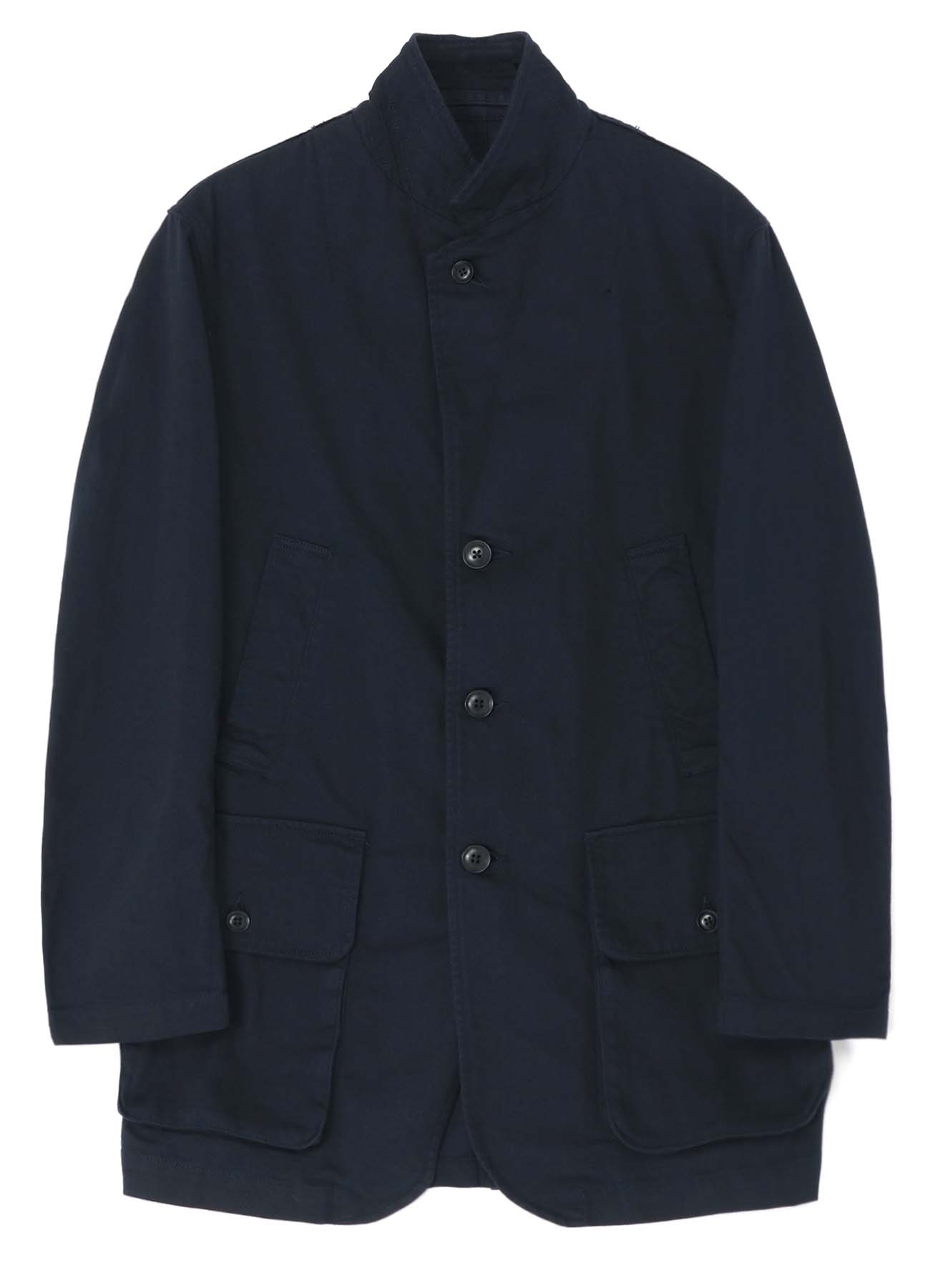 COTTON DRILL SINGLE BREASTED JACKET WITH BOX POCKETS