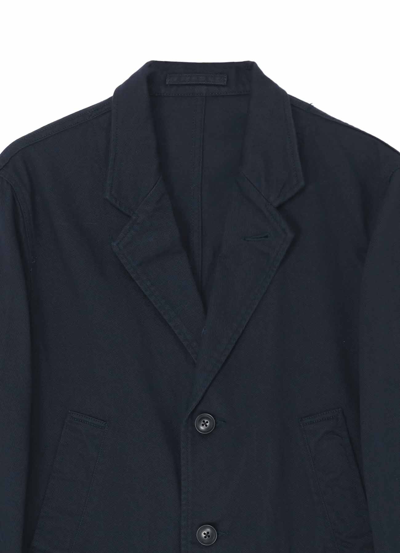 COTTON DRILL SINGLE BREASTED JACKET WITH BOX POCKETS