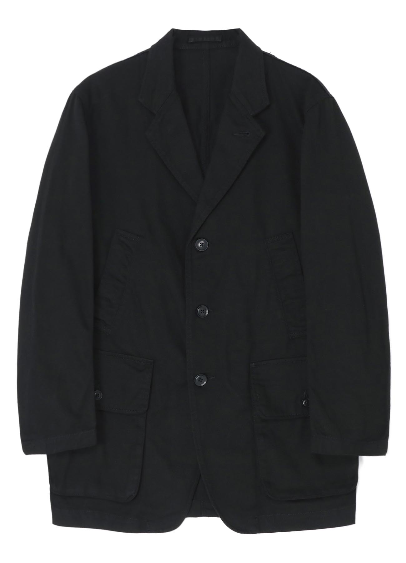 COTTON DRILL SINGLE BREASTED JACKET WITH BOX POCKETS