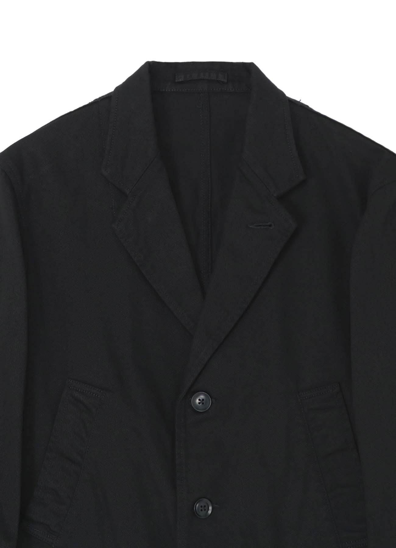 COTTON DRILL SINGLE BREASTED JACKET WITH BOX POCKETS