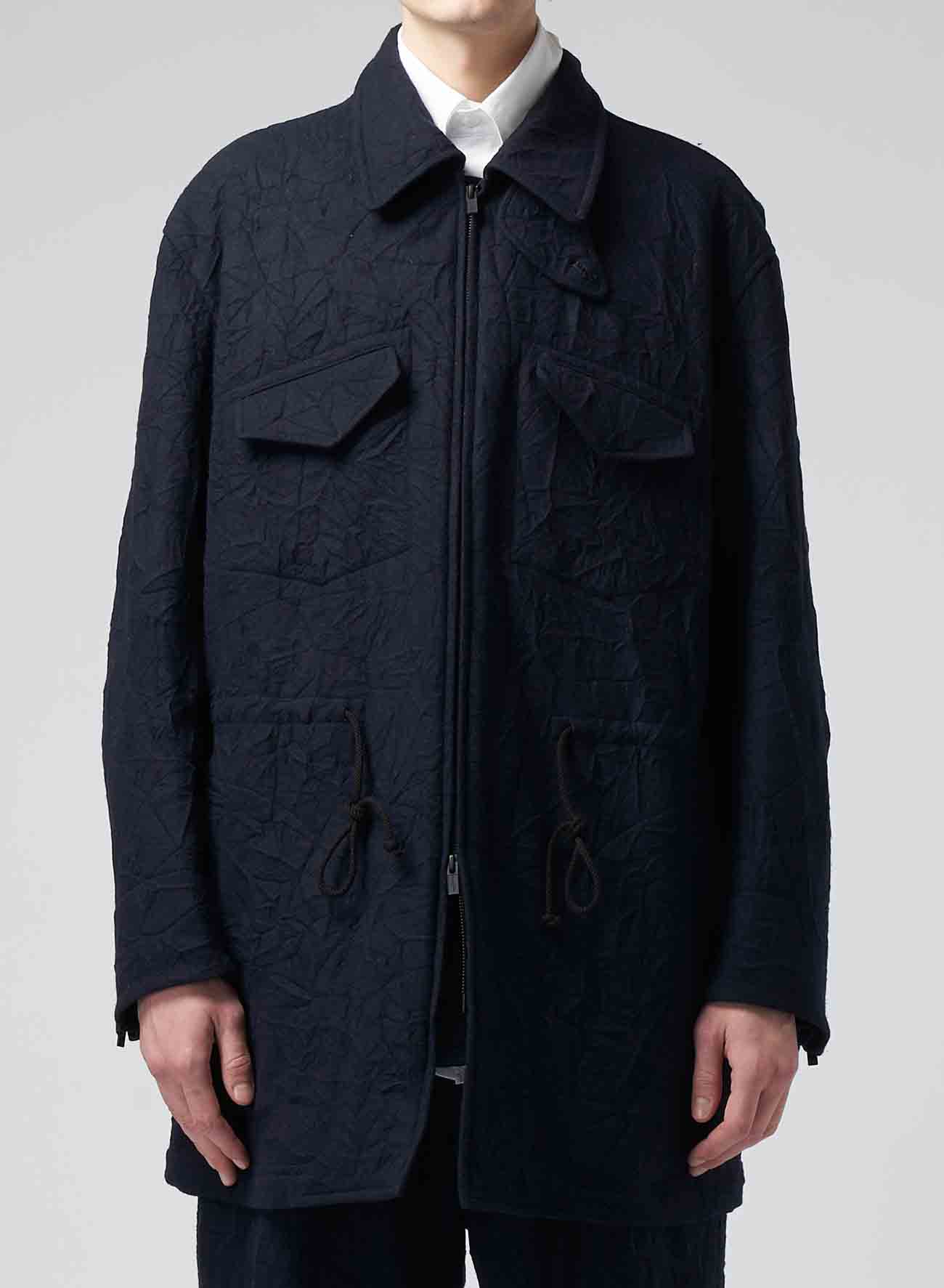 WRINKLE PROCESSED FLANNEL R-WRINKLE PROCESSED STRING BLOUSON