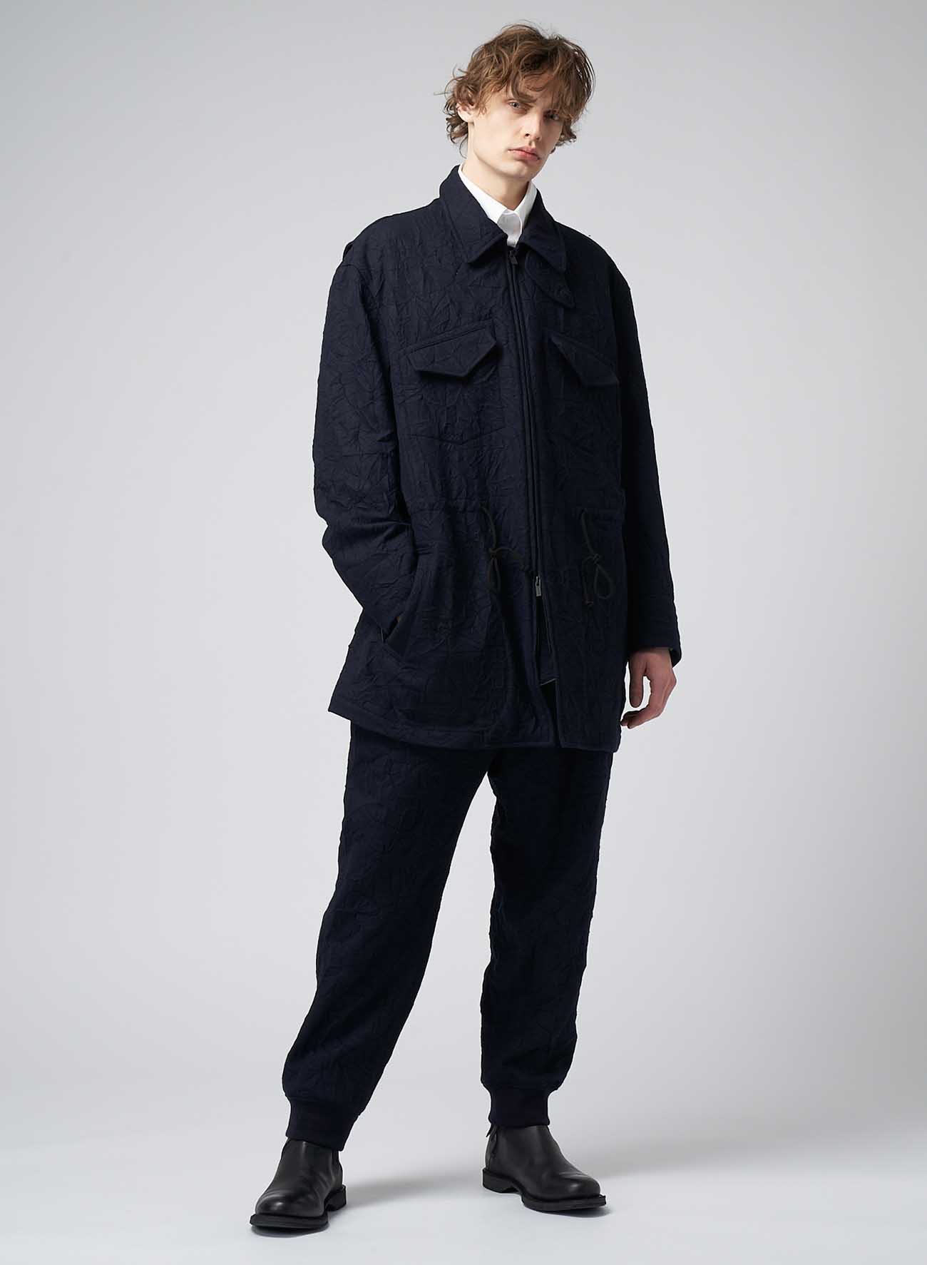 WRINKLE PROCESSED FLANNEL R-WRINKLE PROCESSED STRING BLOUSON