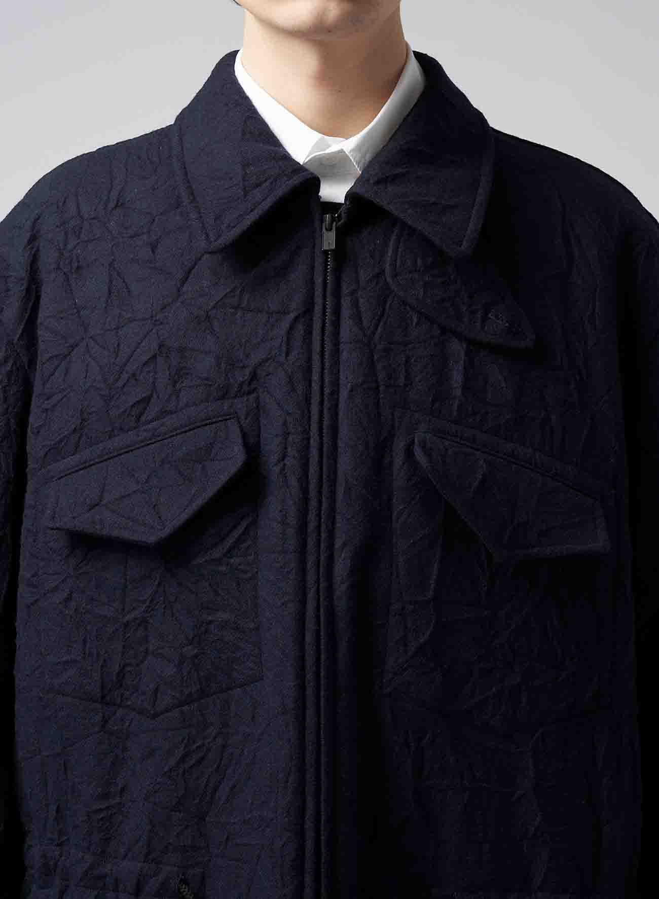 WRINKLE PROCESSED FLANNEL R-WRINKLE PROCESSED STRING BLOUSON