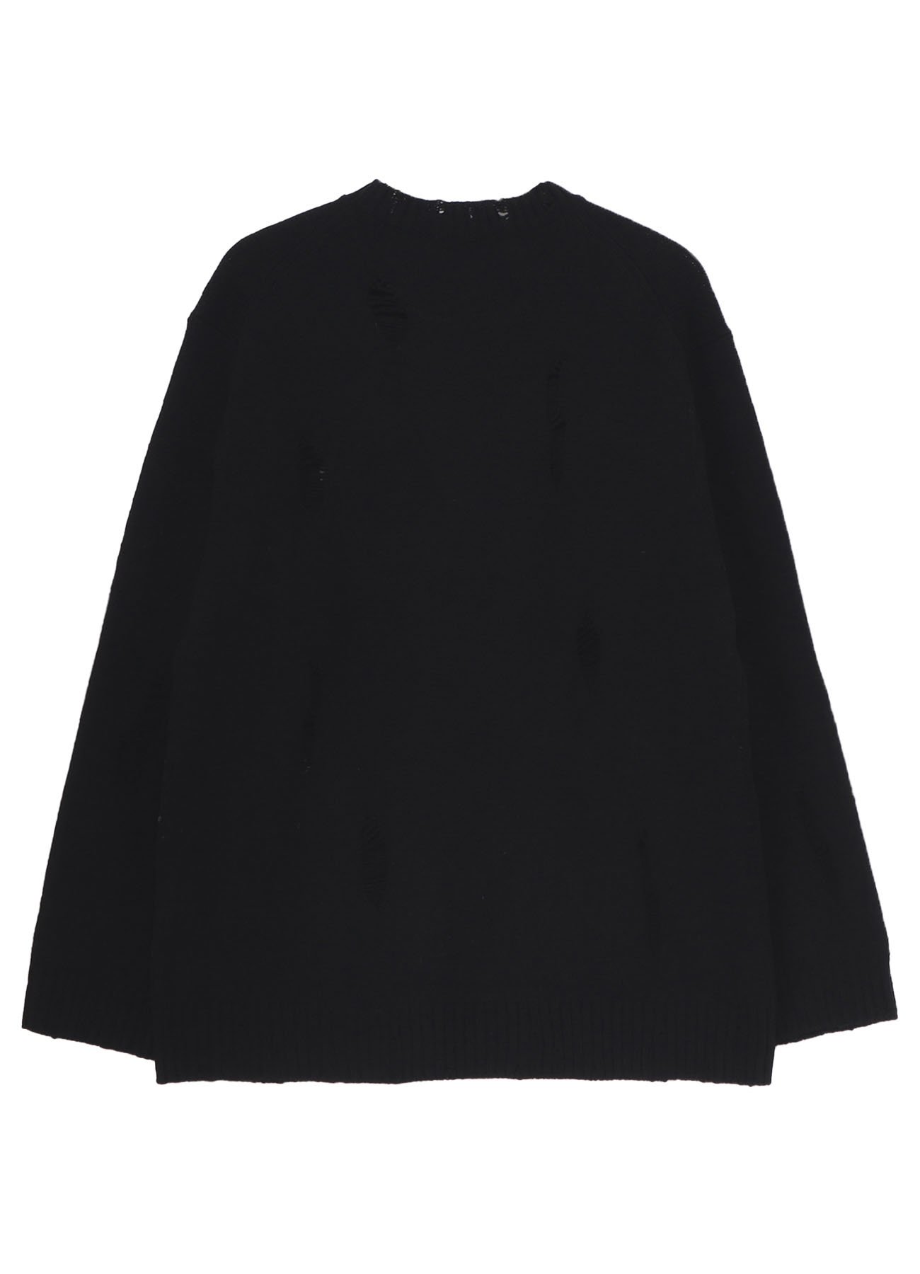 PLAIN STITCH CRASHED ROUND NECK PULLOVER