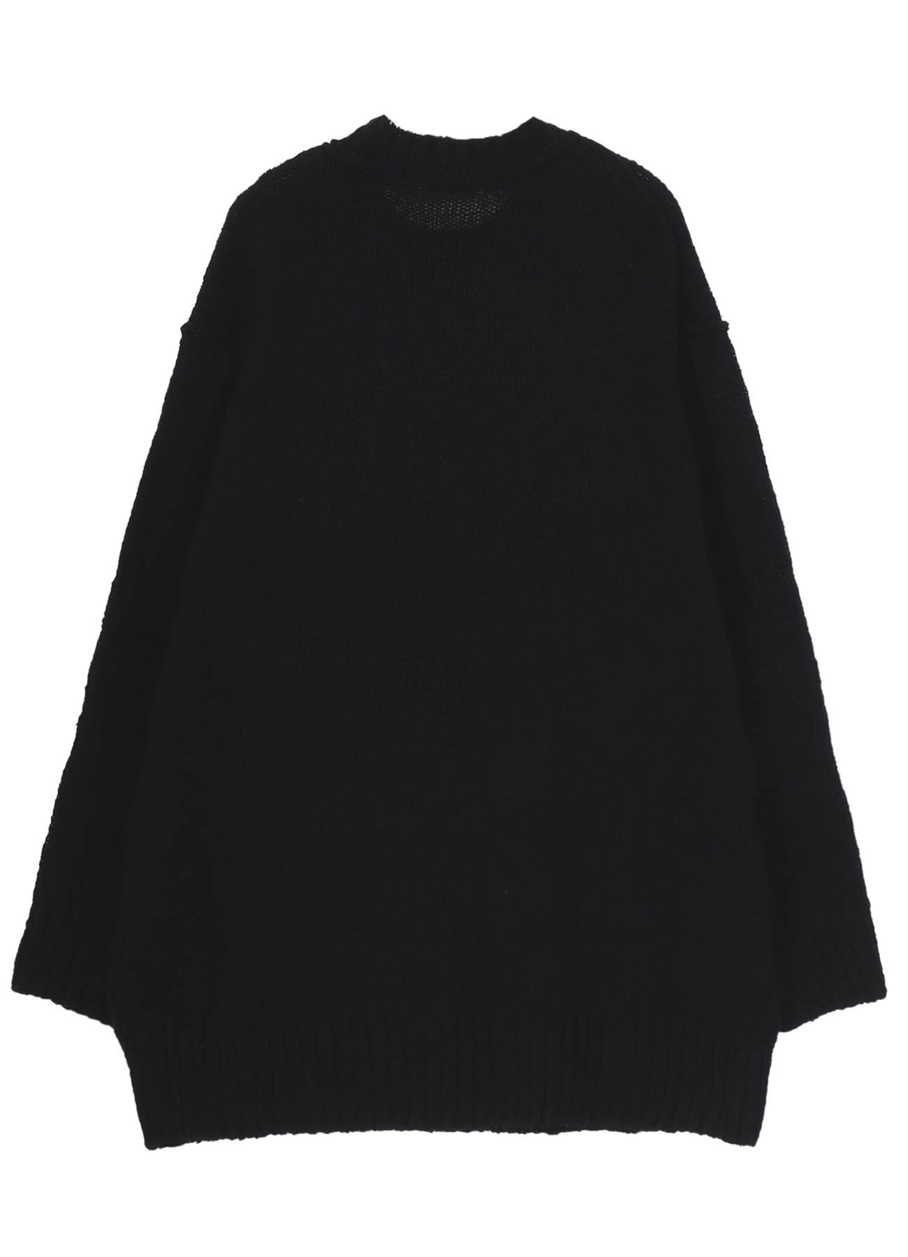 PLAIN STITCH POCKET ROUND NECK PULLOVER