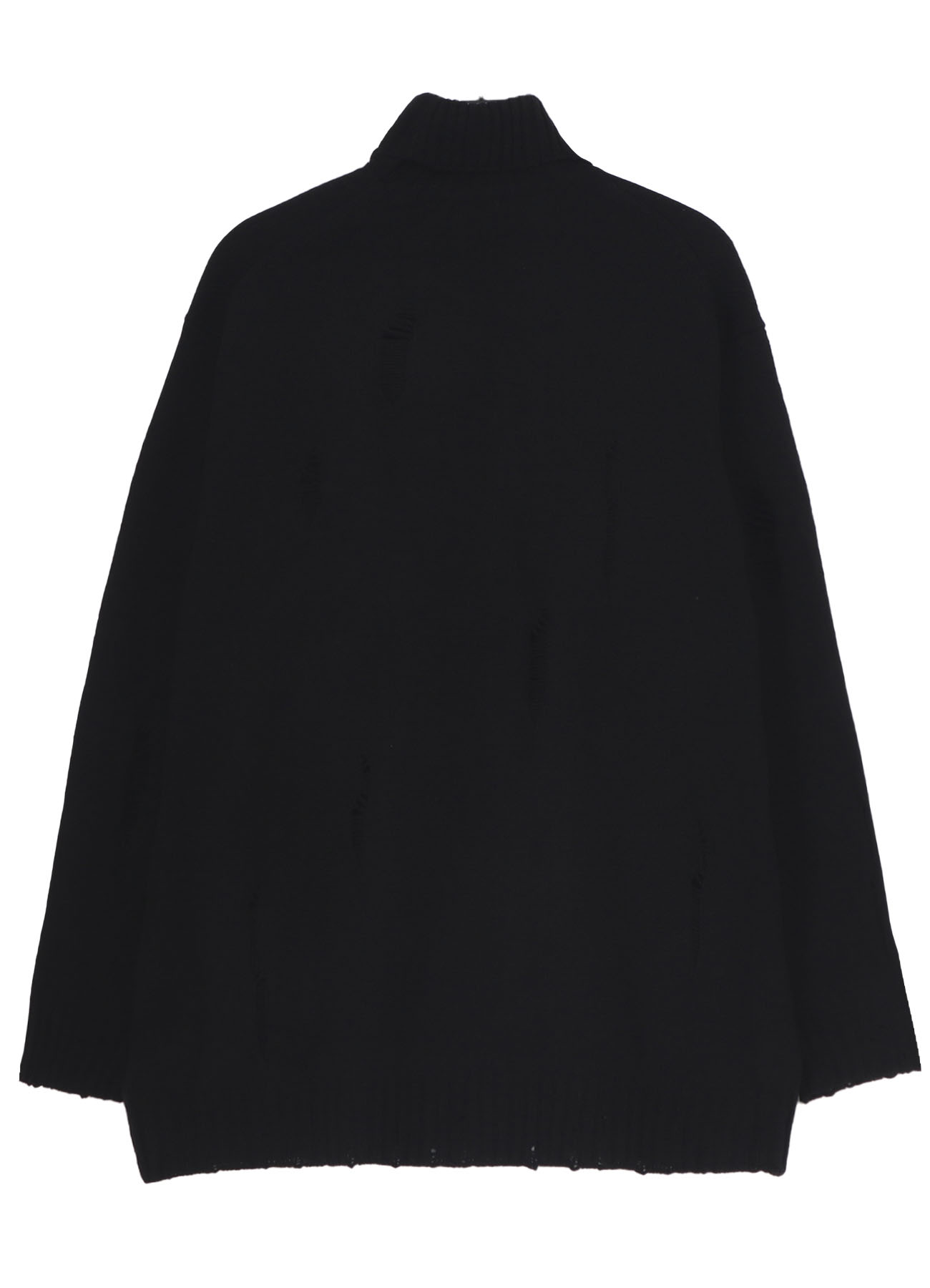 PLAIN STITCH CRASHED HIGH NECK CARDIGAN