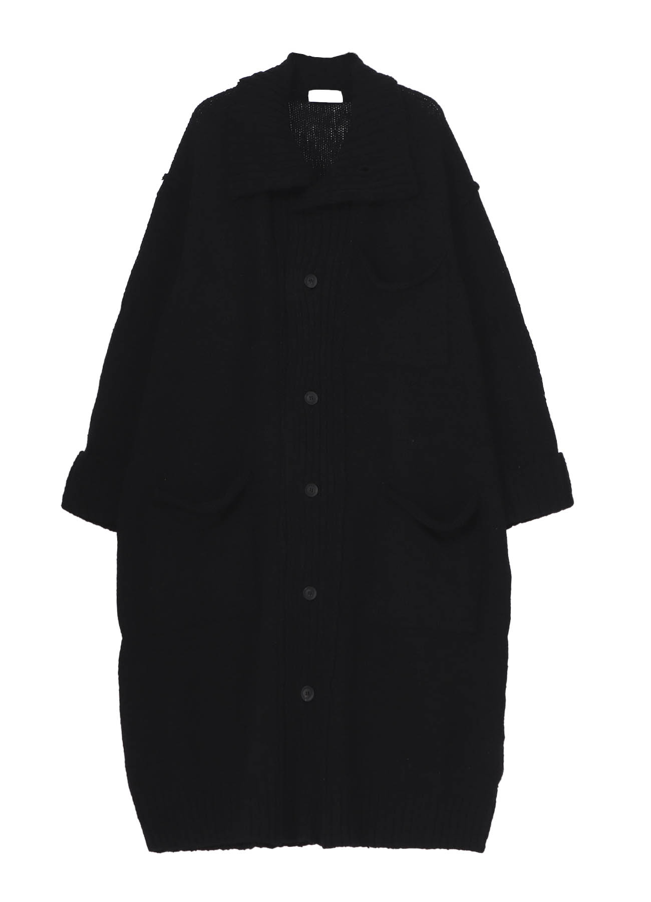 PLAIN STITCH POCKET HIGH NECK CARDIGAN