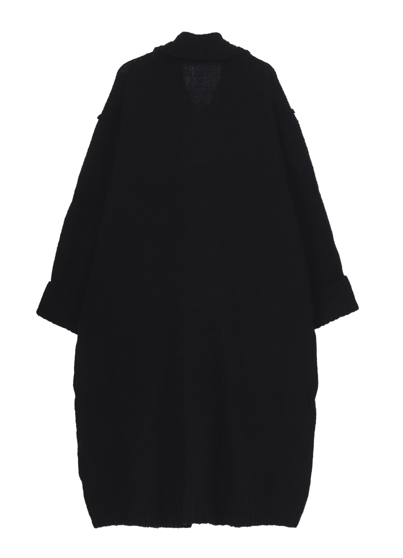 PLAIN STITCH POCKET HIGH NECK CARDIGAN
