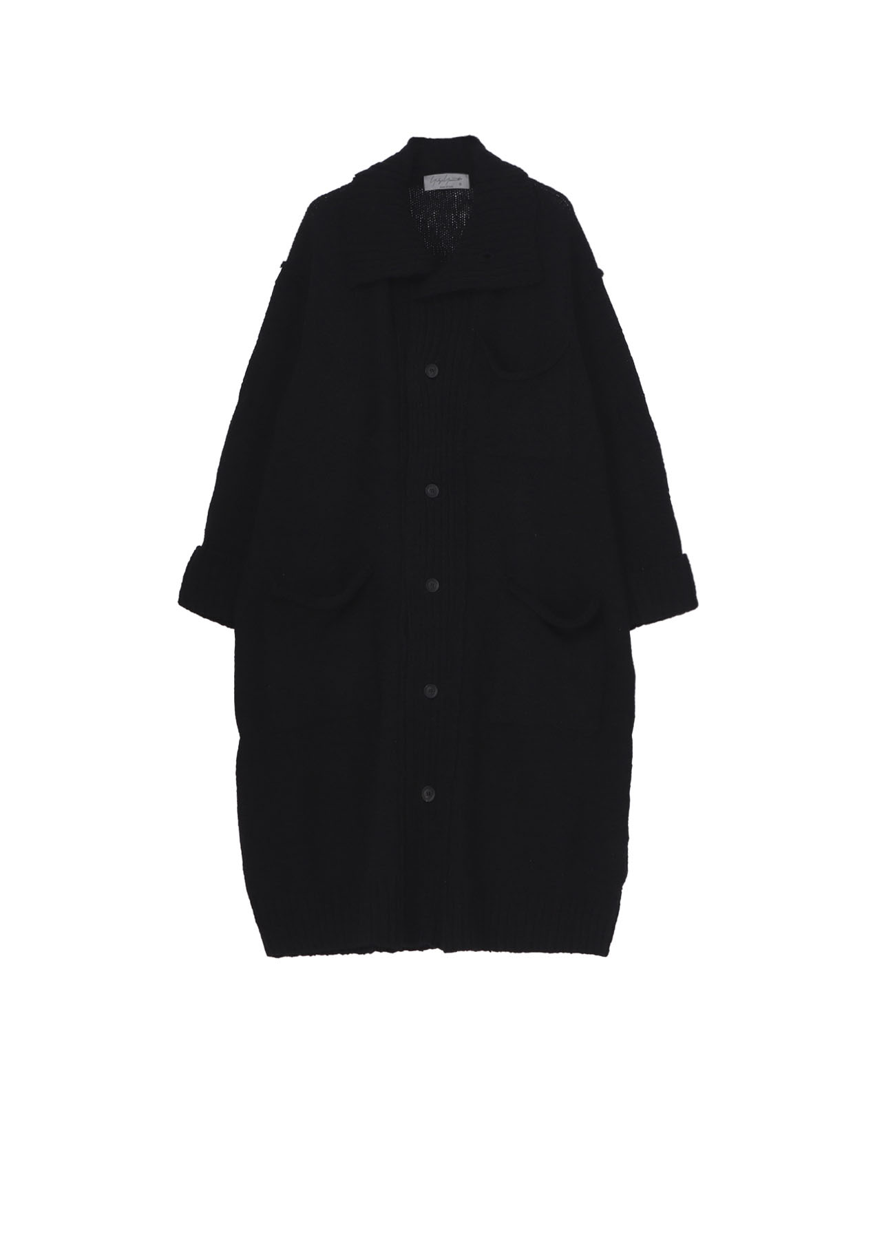 PLAIN STITCH POCKET HIGH NECK CARDIGAN