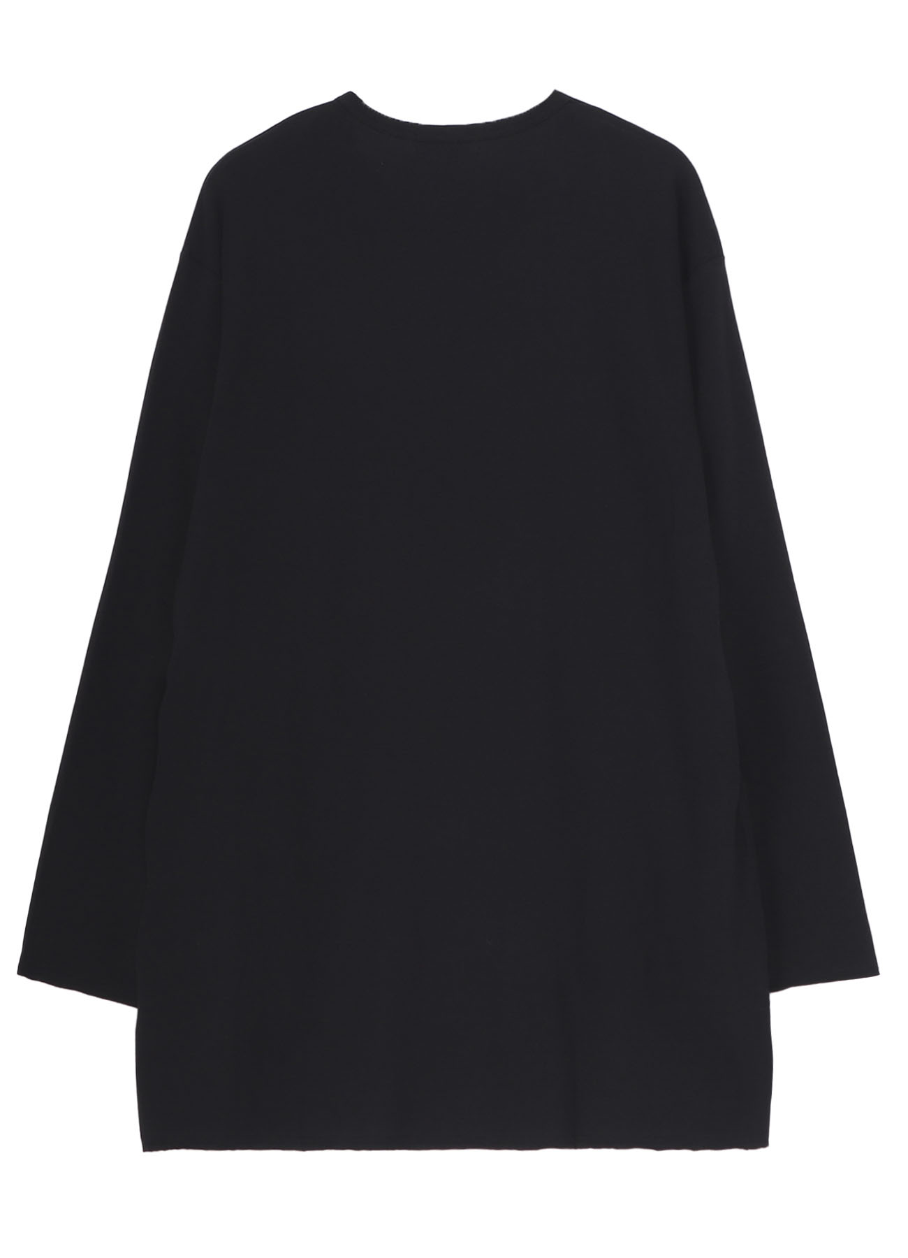 WOOL MIX SINGLE JERSEY SLIT ROUND NECK T