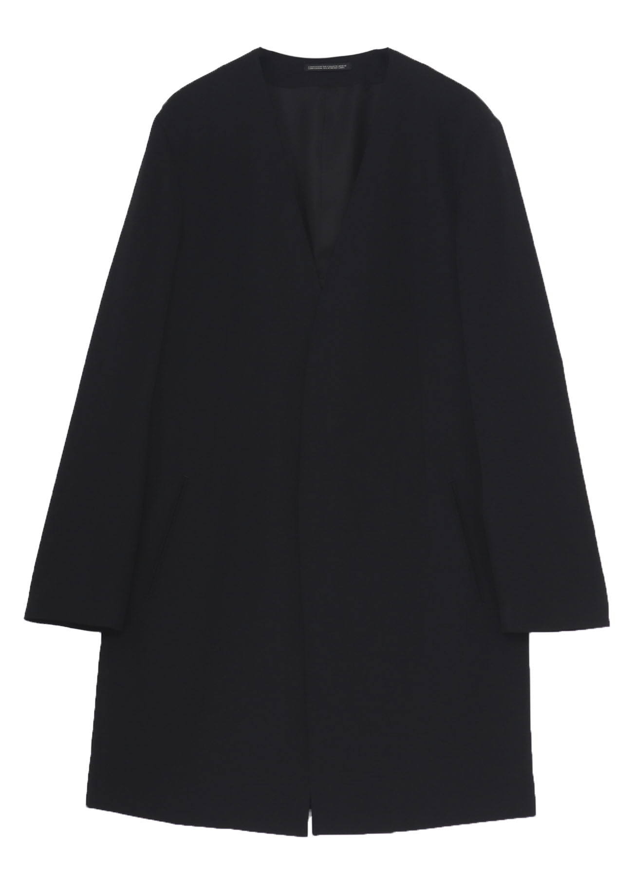 WOOL GABARDINE COLLARLESS JACKET