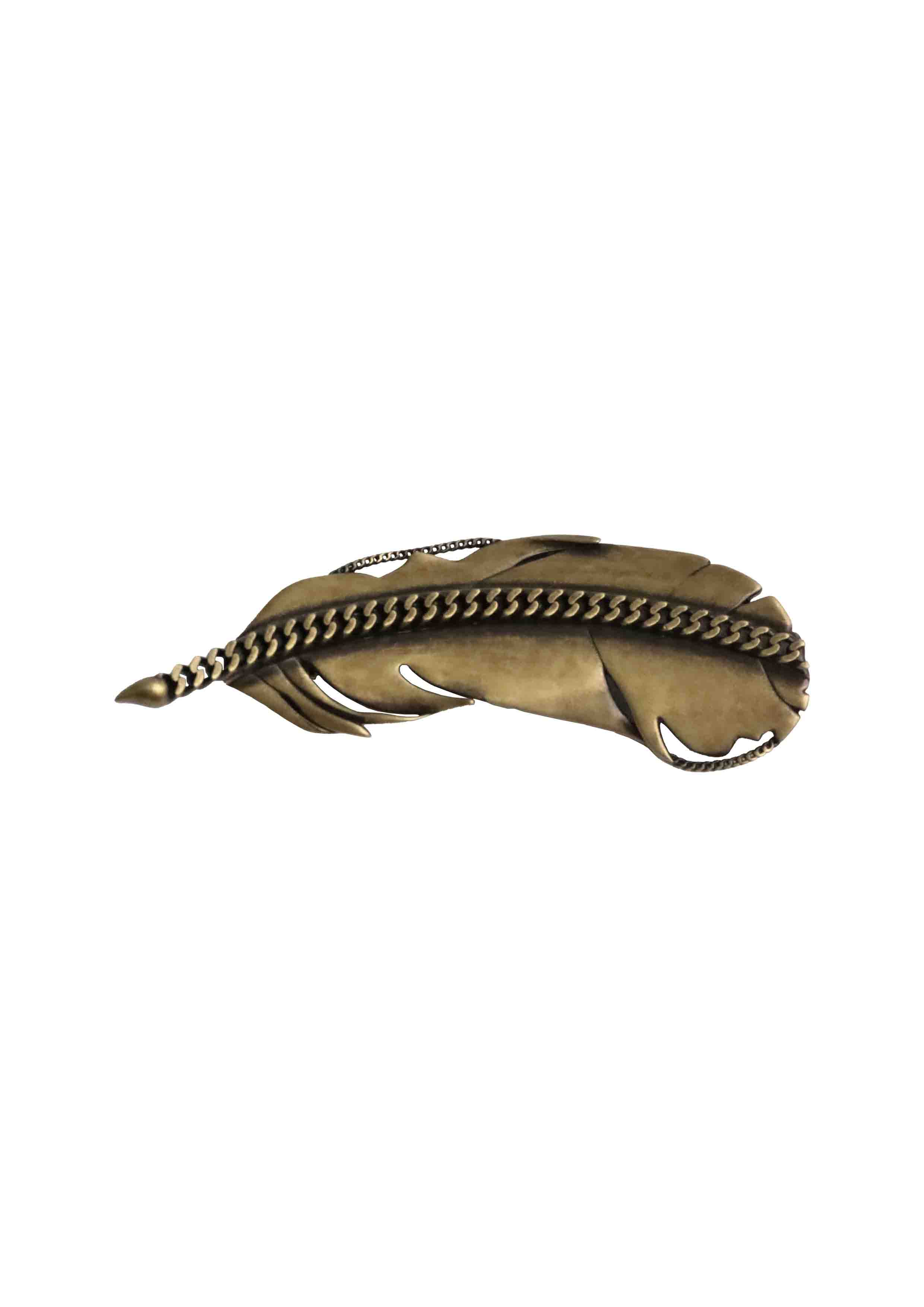 BRASS A.GOLD WILLOW BROOCH BRWN