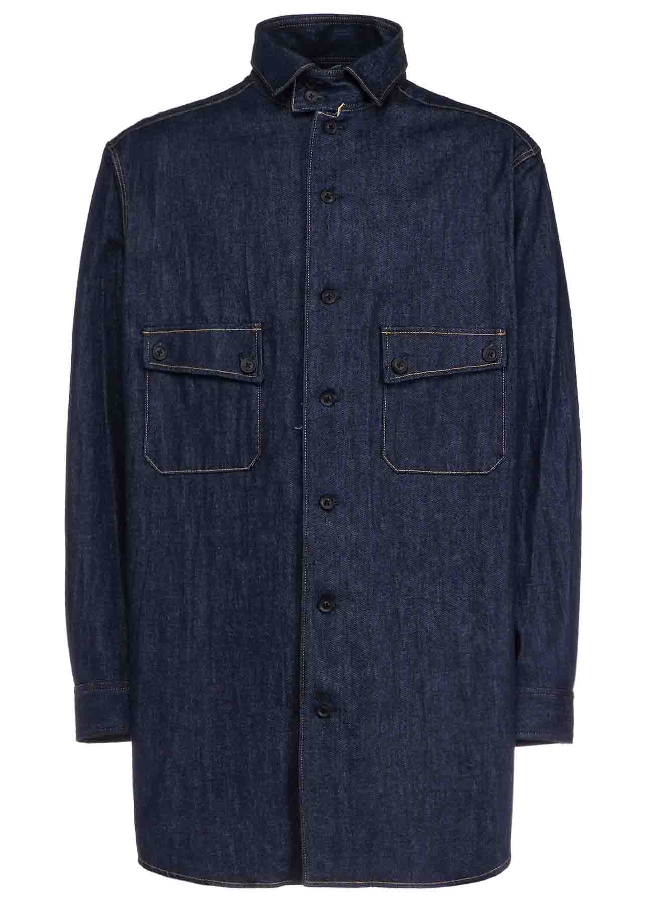 8OZ DENIM STAND COLLAR SHIRT