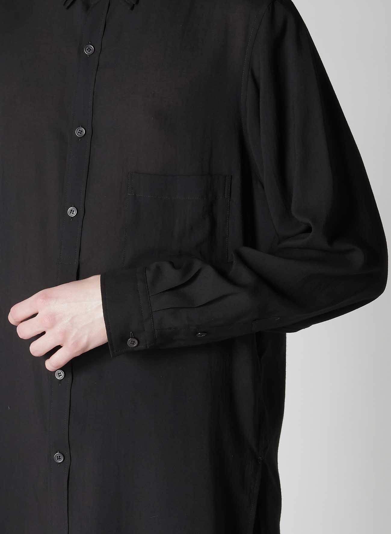 CELLLOSE LOAN PLACKET TAB TRIPLE COLLAR BLOUSE