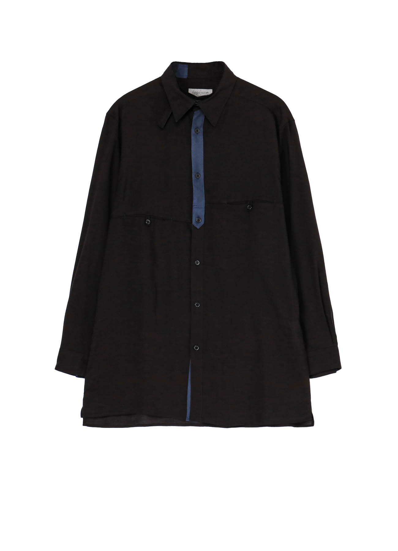 CELLLOSE LOAN CHEST PANEL BLOUSE WITH NAVY CLOTH