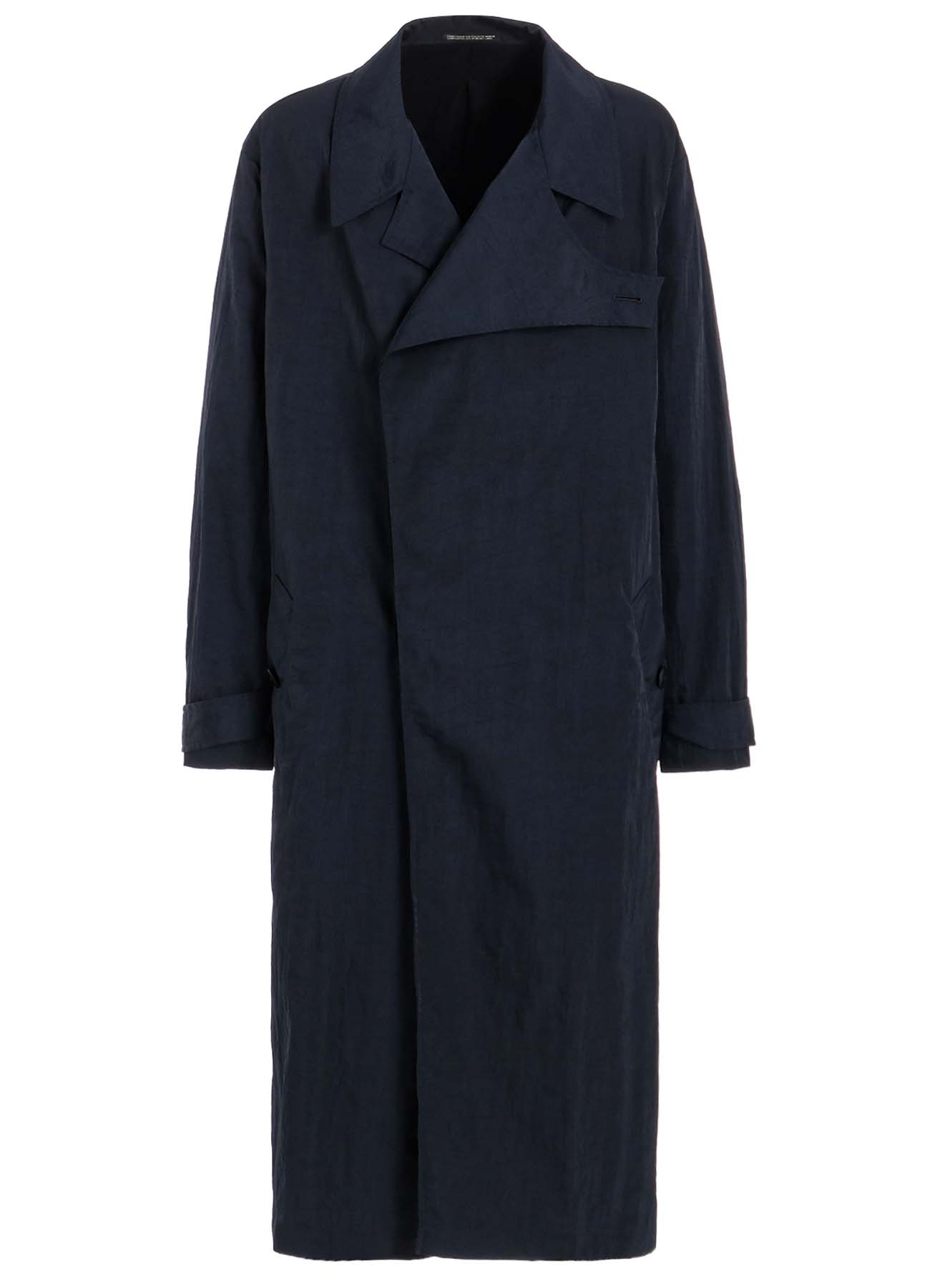 NYLON TWILL NAVY ASYMMETRY COAT