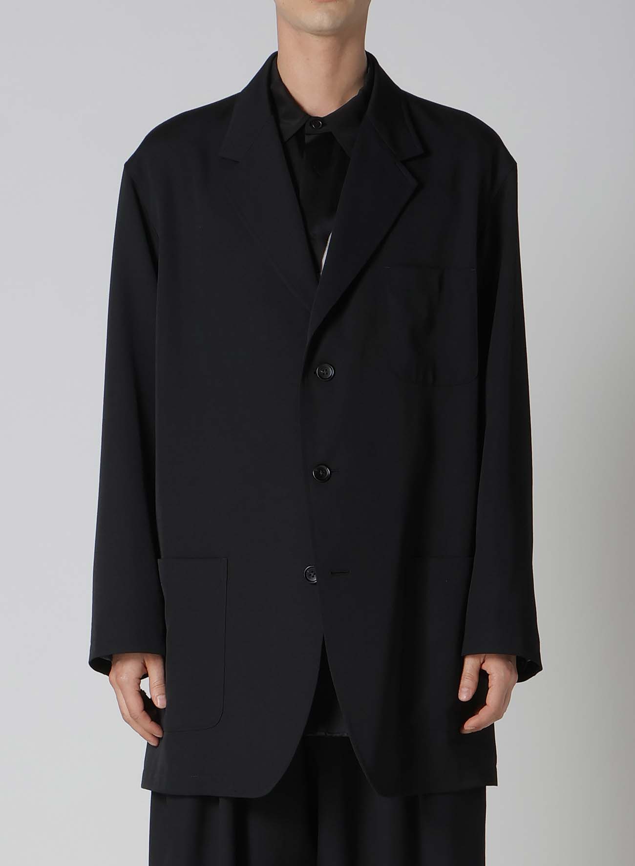 WOOL GABARDINE BLOUSON TAILORED JACKET