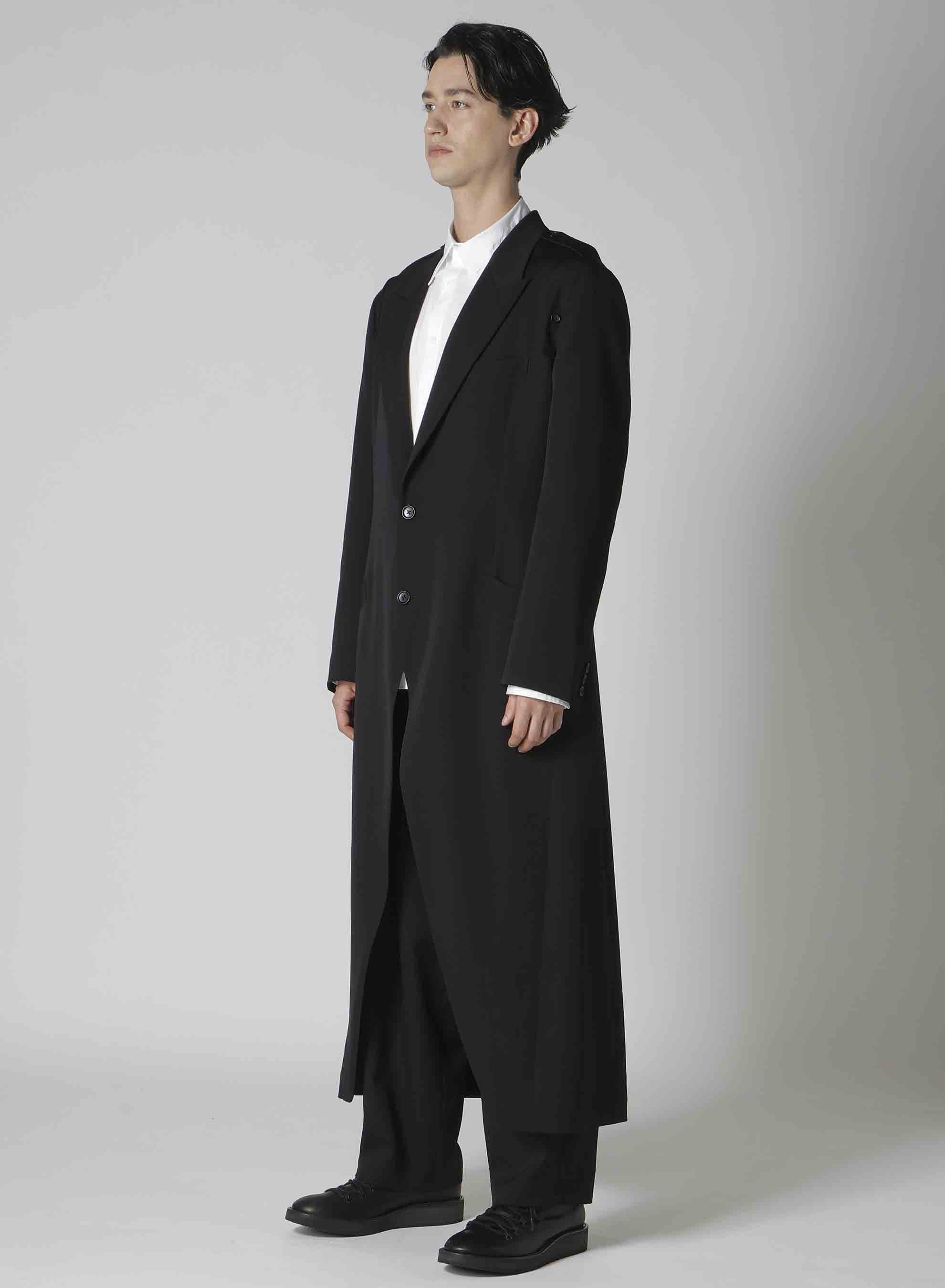 WOOL GABARDINE SHOULDER BUTTON JACKET