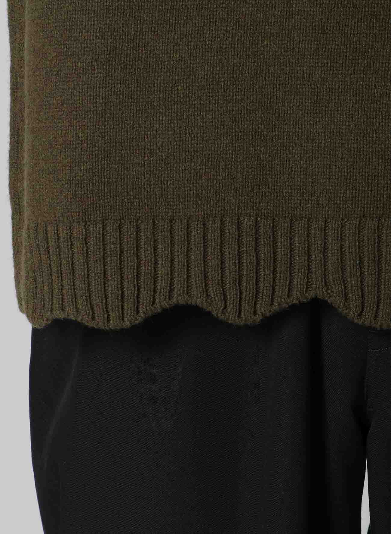 7G RIB V NECK KNIT