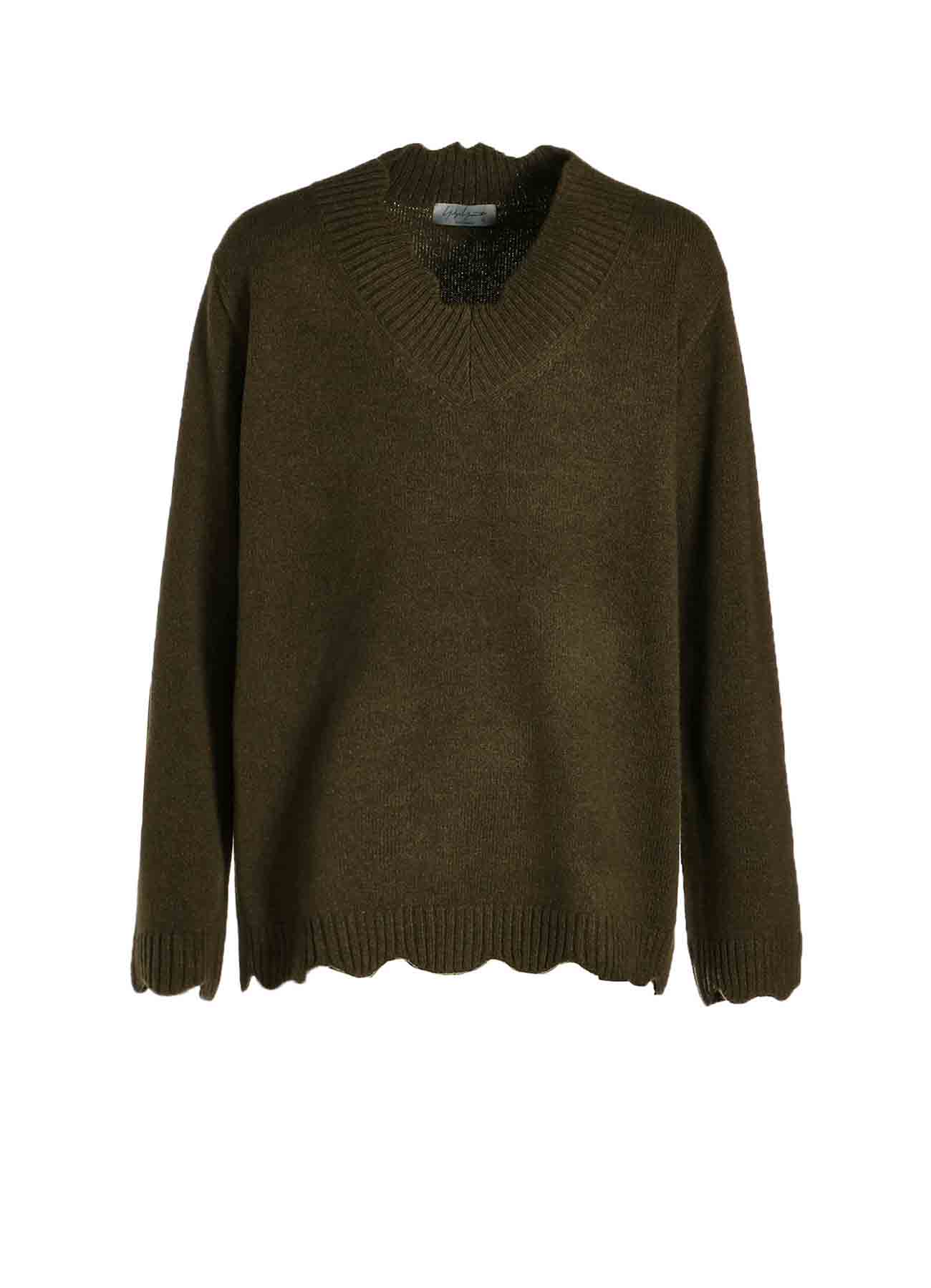 7G RIB V NECK KNIT