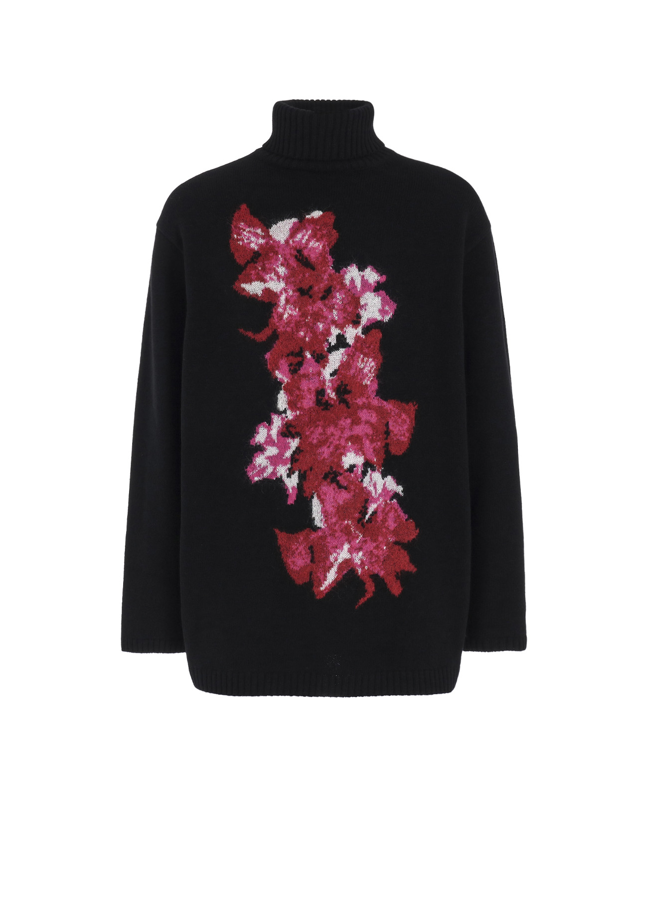 FLOWER DESIGNED TURTLE NECK KNIT