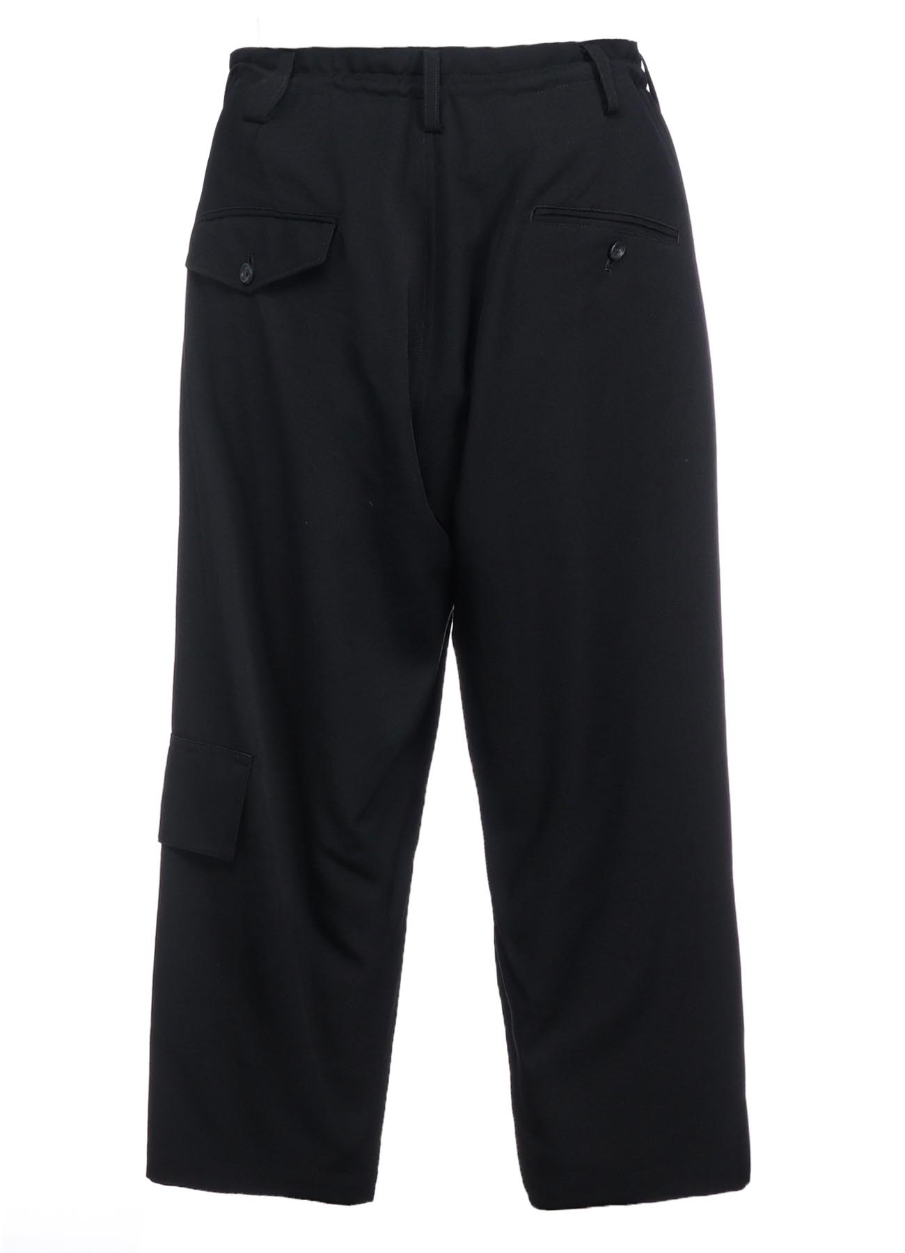 WOOL GABARDINE FRONT TUCK PANTS