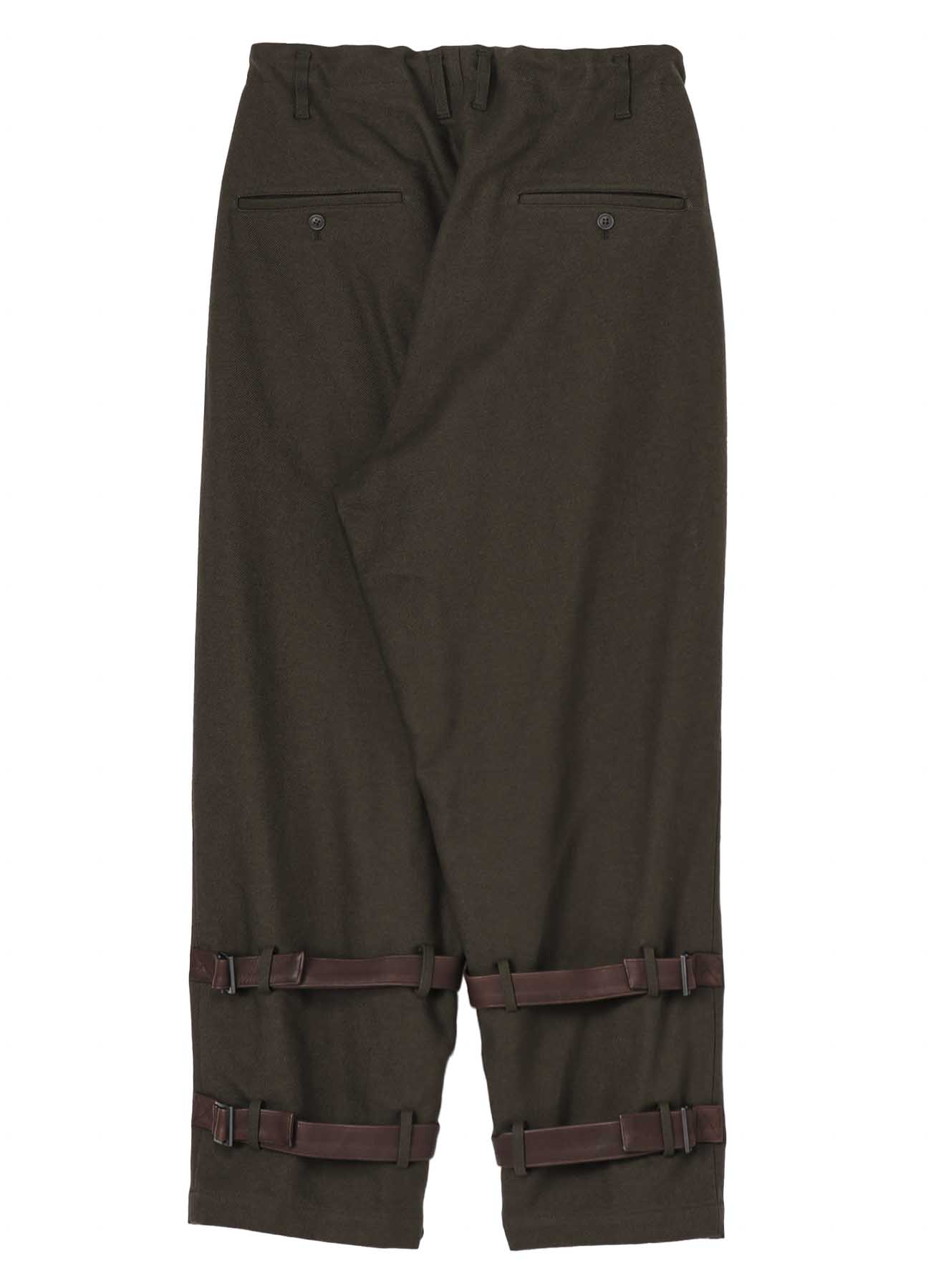 KHAKI C/W SERGE HEM BELT PANTS