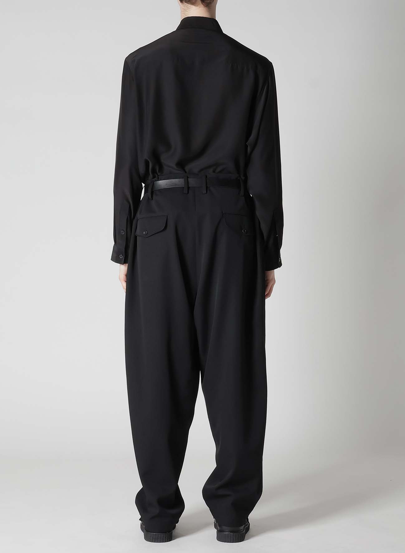 WOOL GABARDINE WIDE STRING PANTS