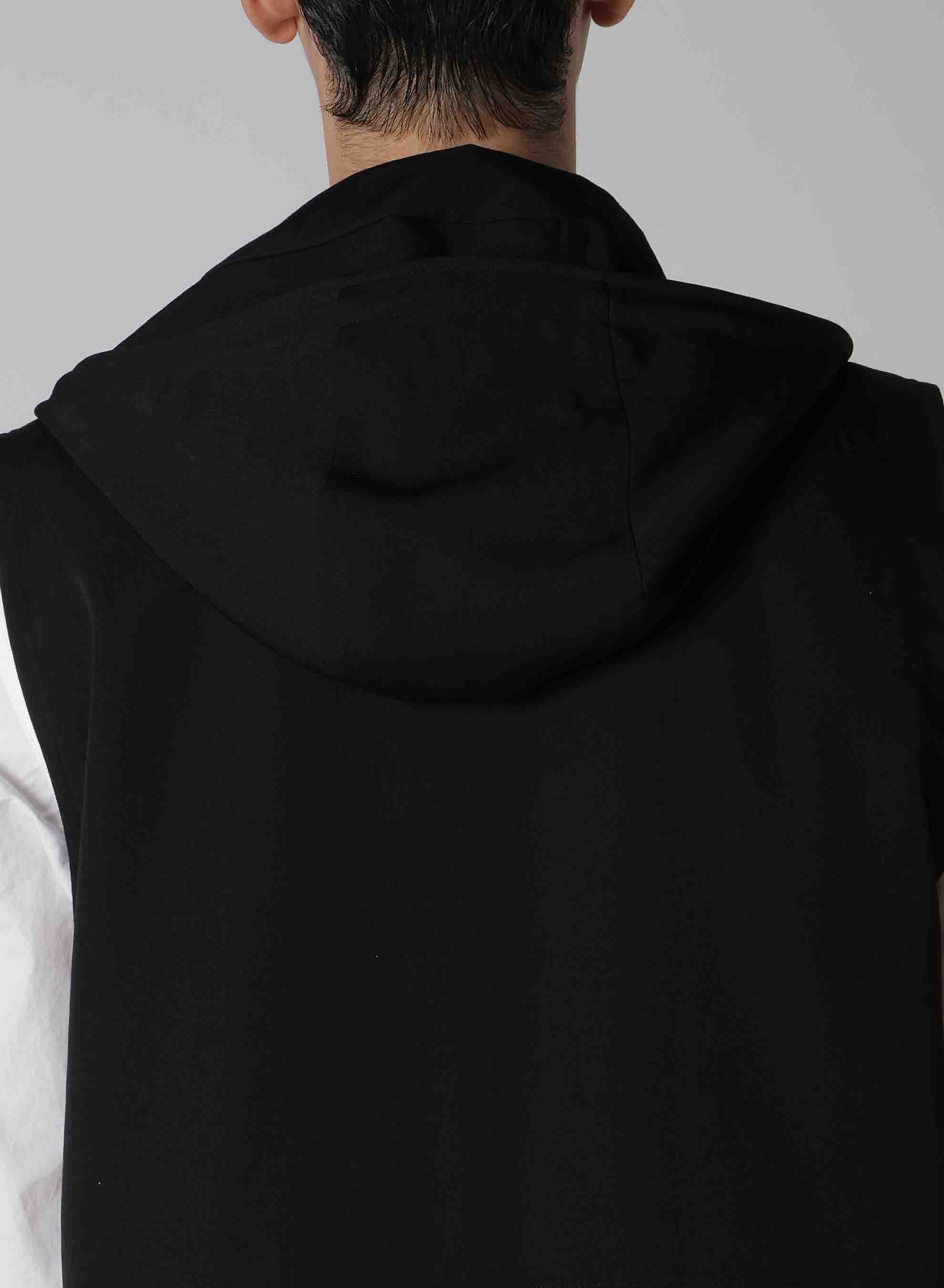 WOOL GABARDINE HOODED VEST