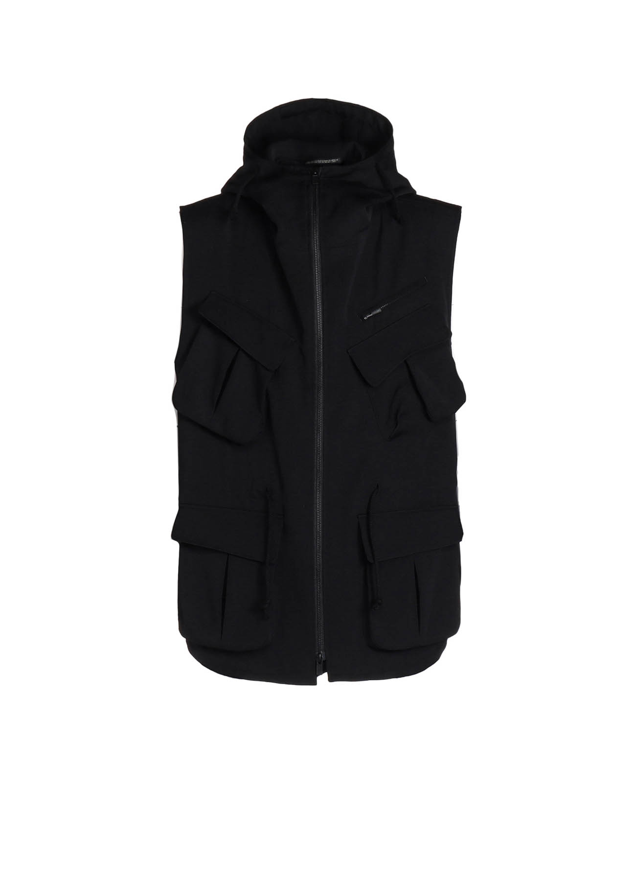 WOOL GABARDINE HOODED VEST