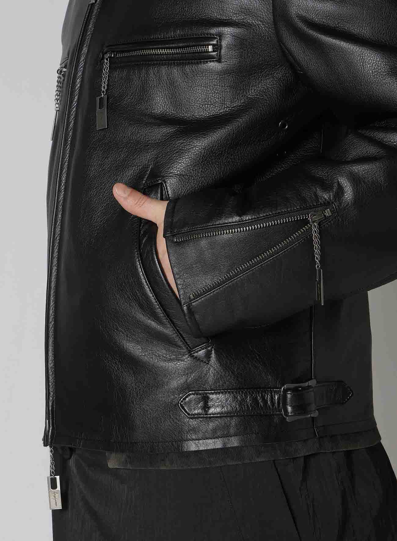 COW/DRUM LEATHER CUT OFF BLOUSON