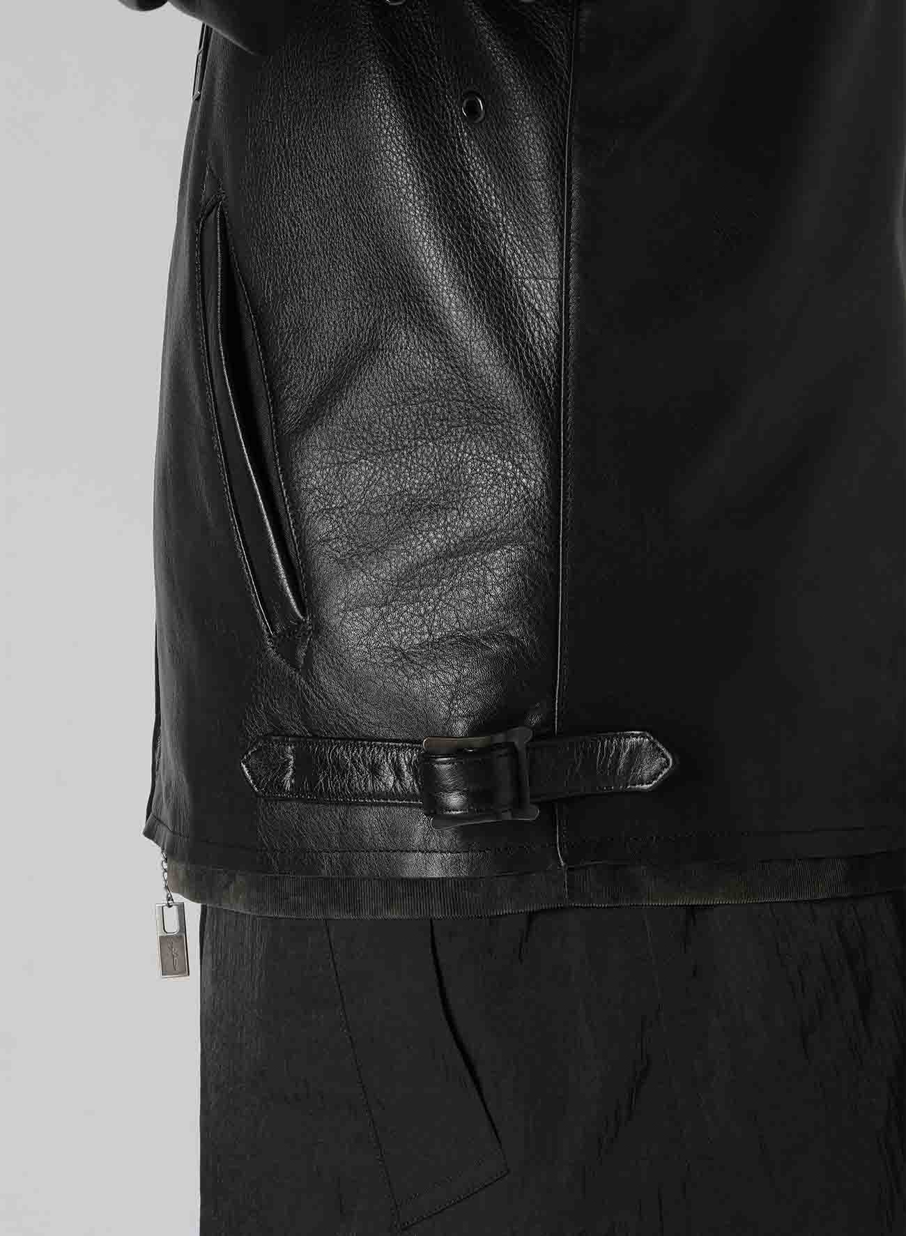 COW/DRUM LEATHER CUT OFF BLOUSON