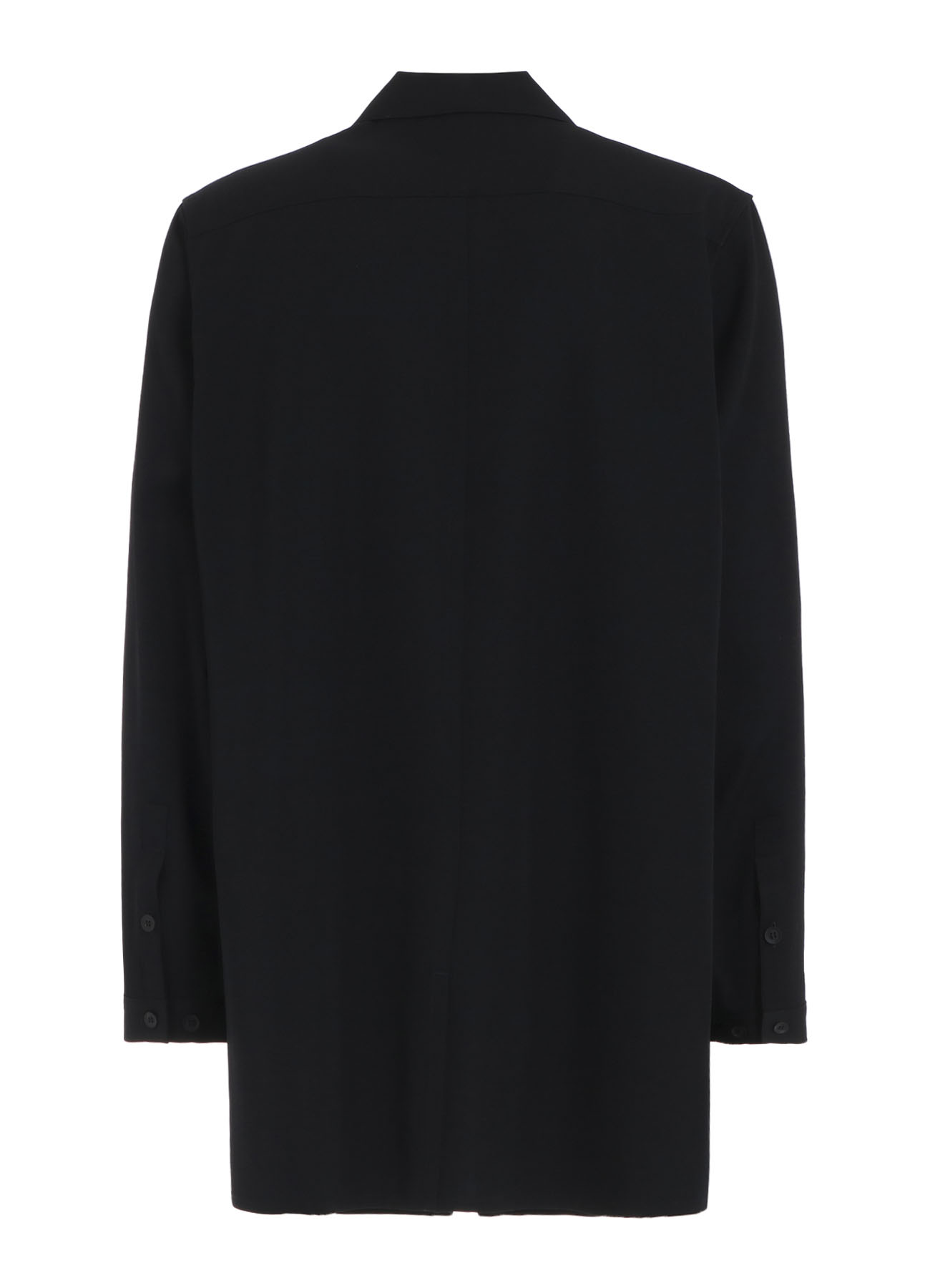 WOOL GABARDINE FRONT ZIP BLOUSE