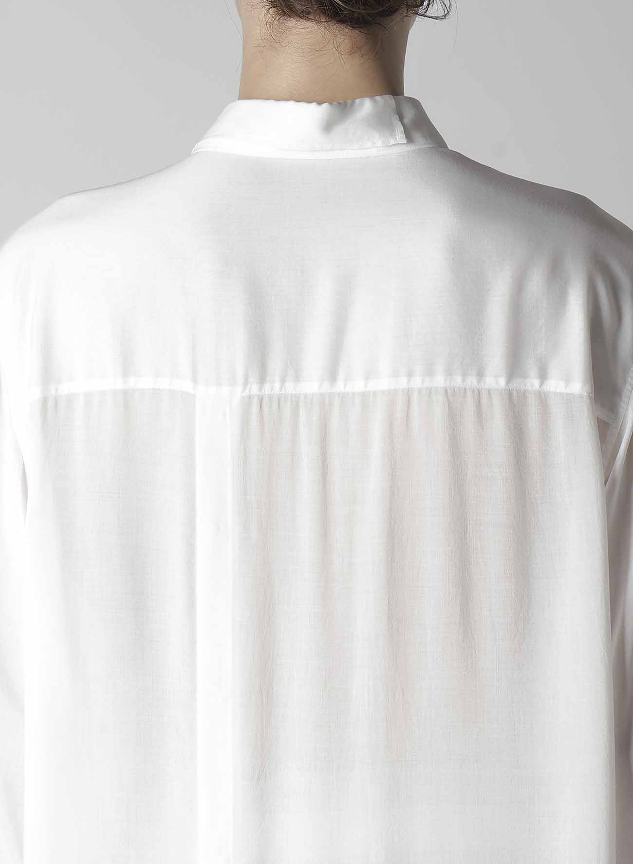 【Launching 10:00(JST), Jan 11】WHITE 80 MODAL LAWN TAB DETAIL BLOUSE