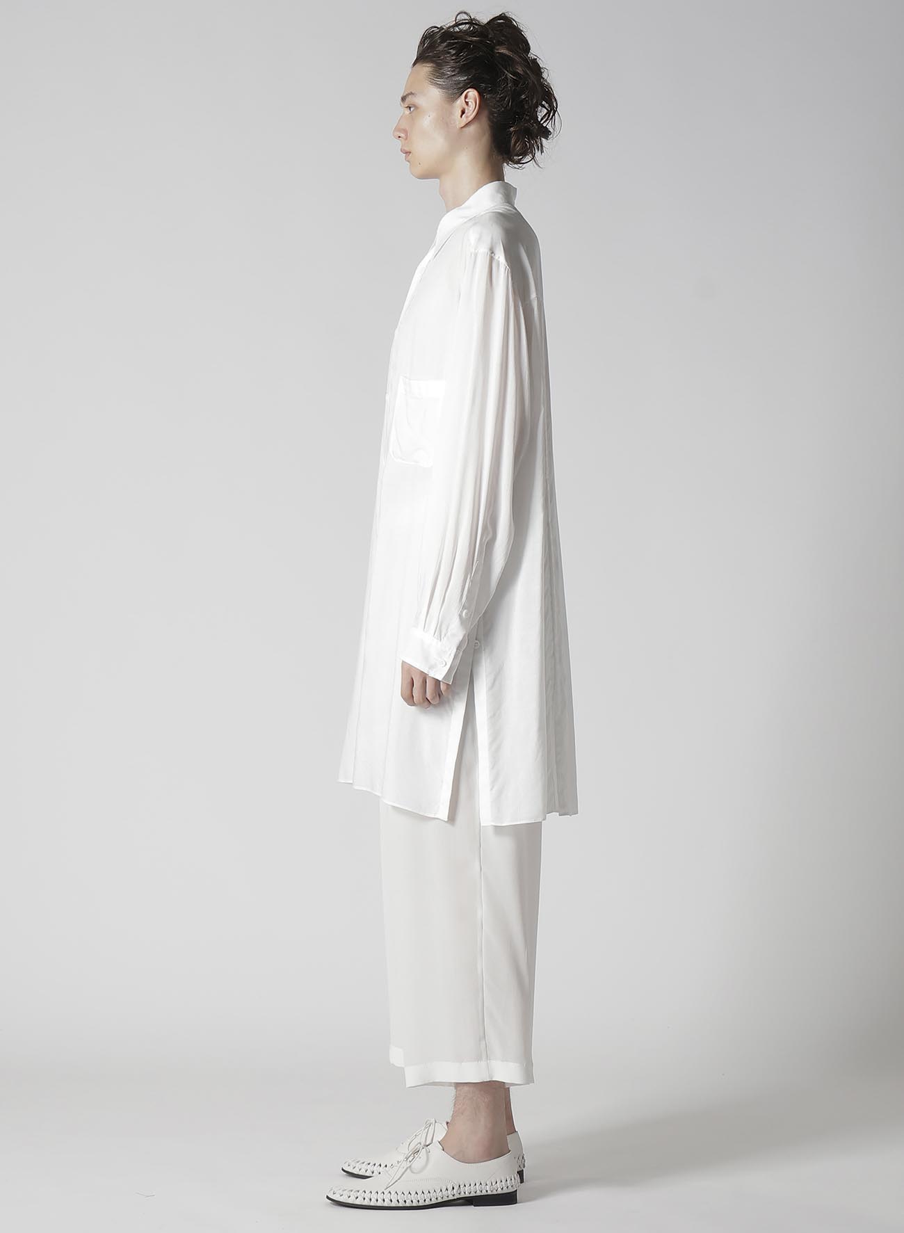 【Launching 10:00(JST), Jan 11】WHITE 80 MODAL LAWN BACK PANELED SLIT BLOUSE