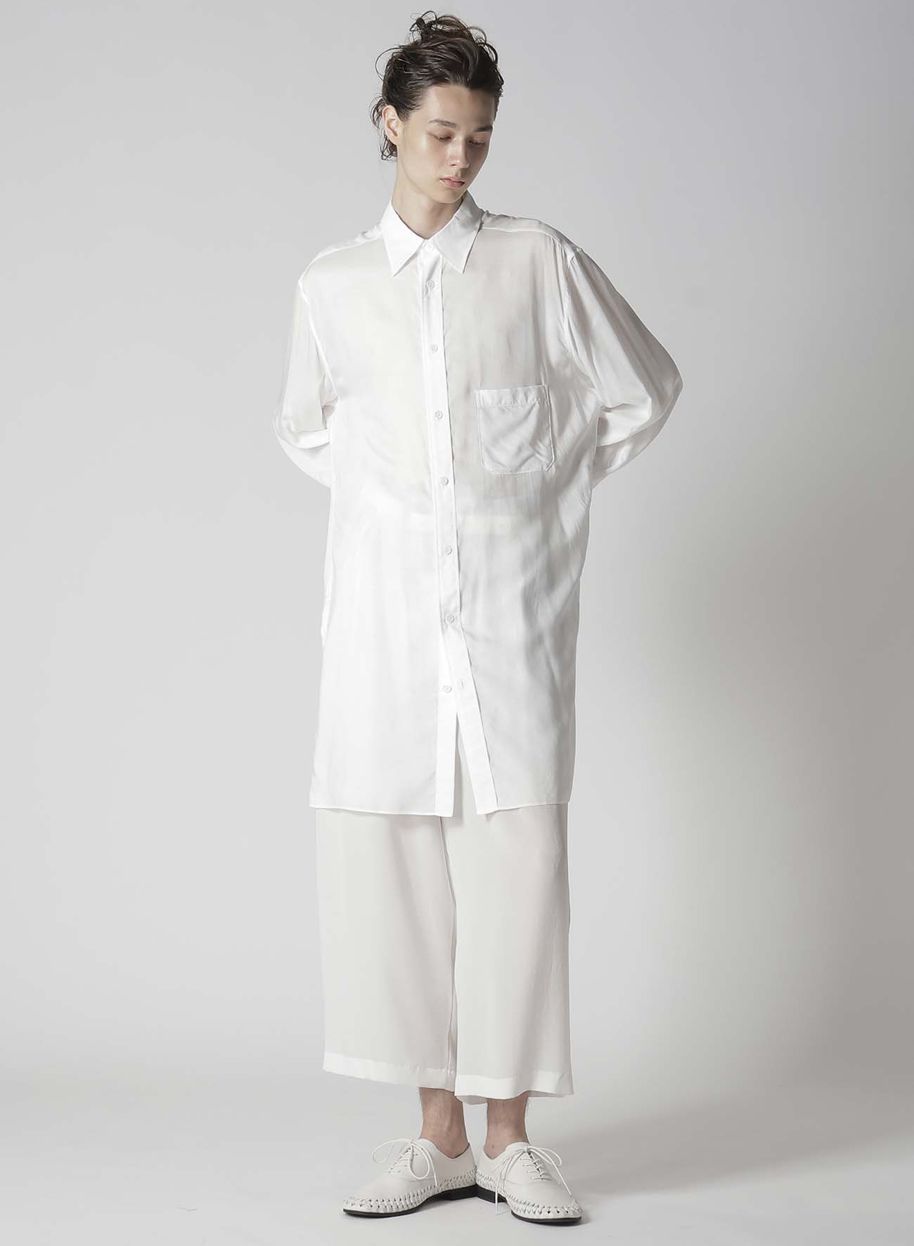 【Launching 10:00(JST), Jan 11】WHITE 80 MODAL LAWN BACK PANELED SLIT BLOUSE