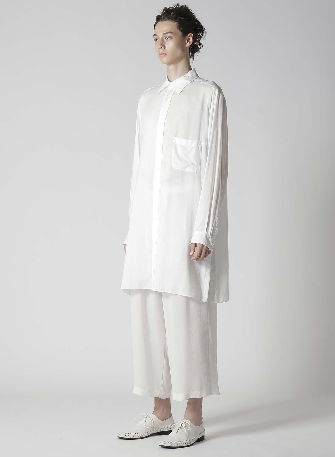 【Launching 10:00(JST), Jan 11】WHITE 80 MODAL LAWN BACK PANELED SLIT BLOUSE