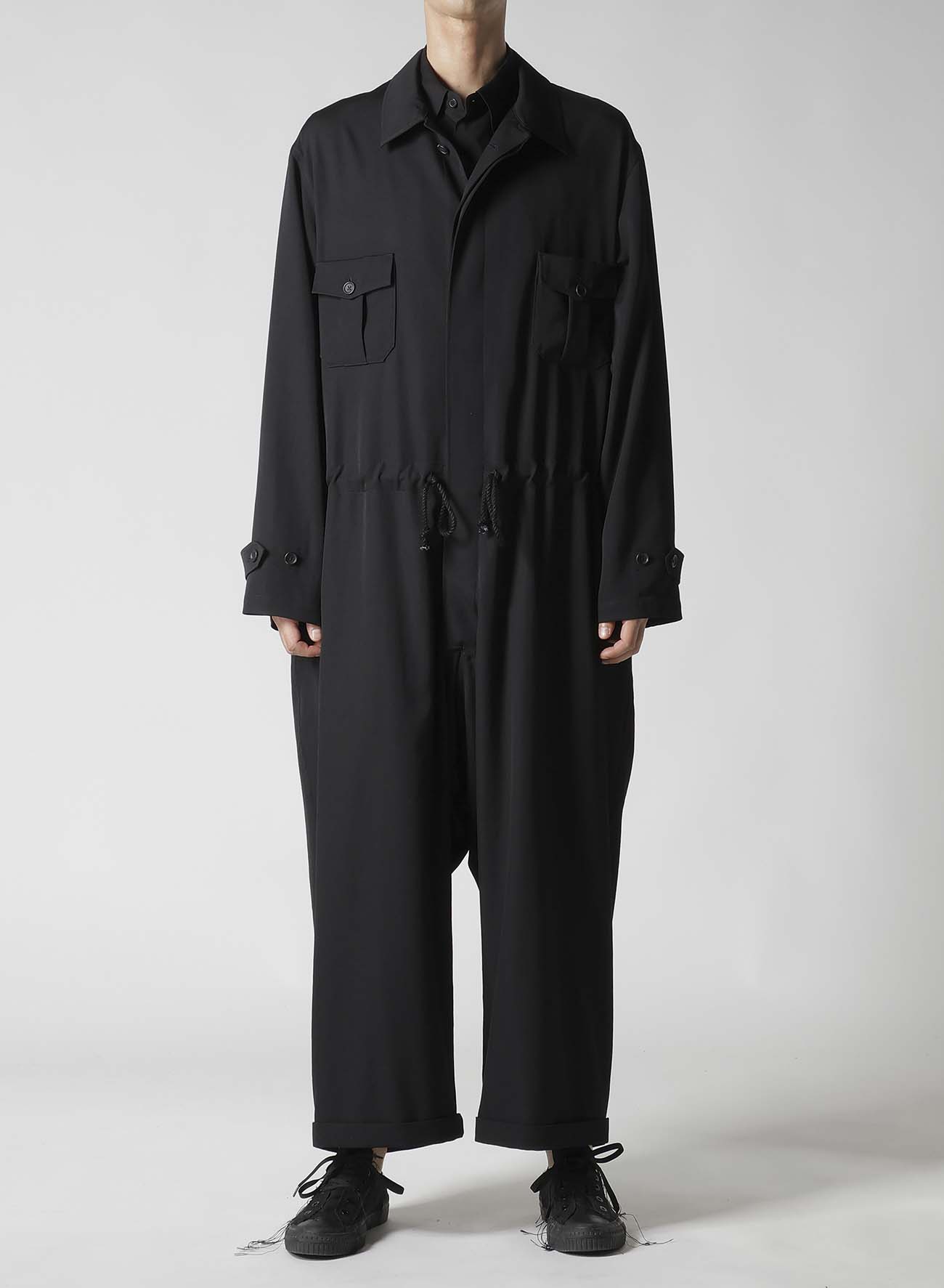 WOOL GABARDINE DOUBLE PLACKET JUMPSUIT